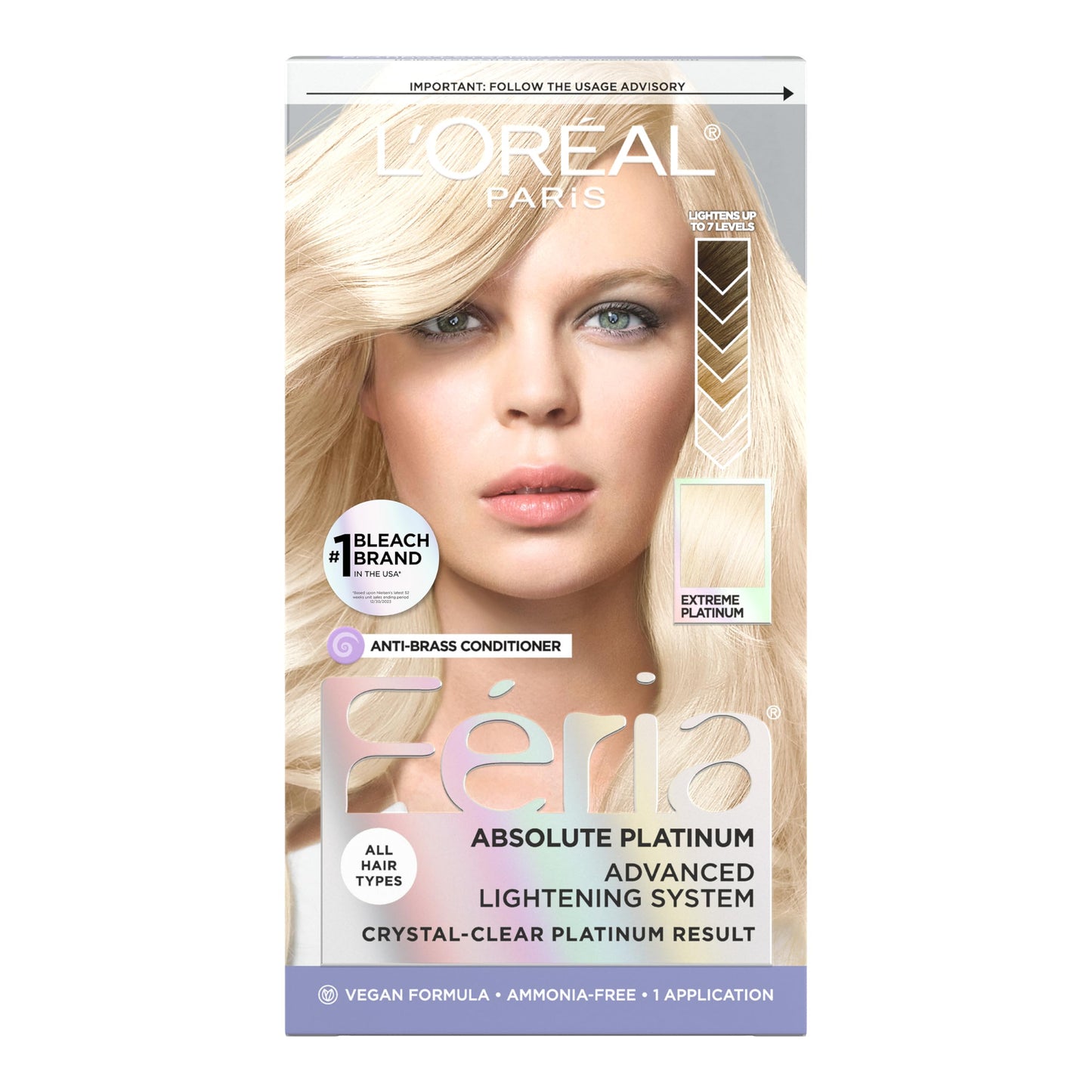 L'Oreal Paris Feria Multi-Faceted Shimmering Permanent Hair Color, Extreme Platinum, Pack of 1 Hair Dye Kit Beauty & Personal Care L'Oreal Paris