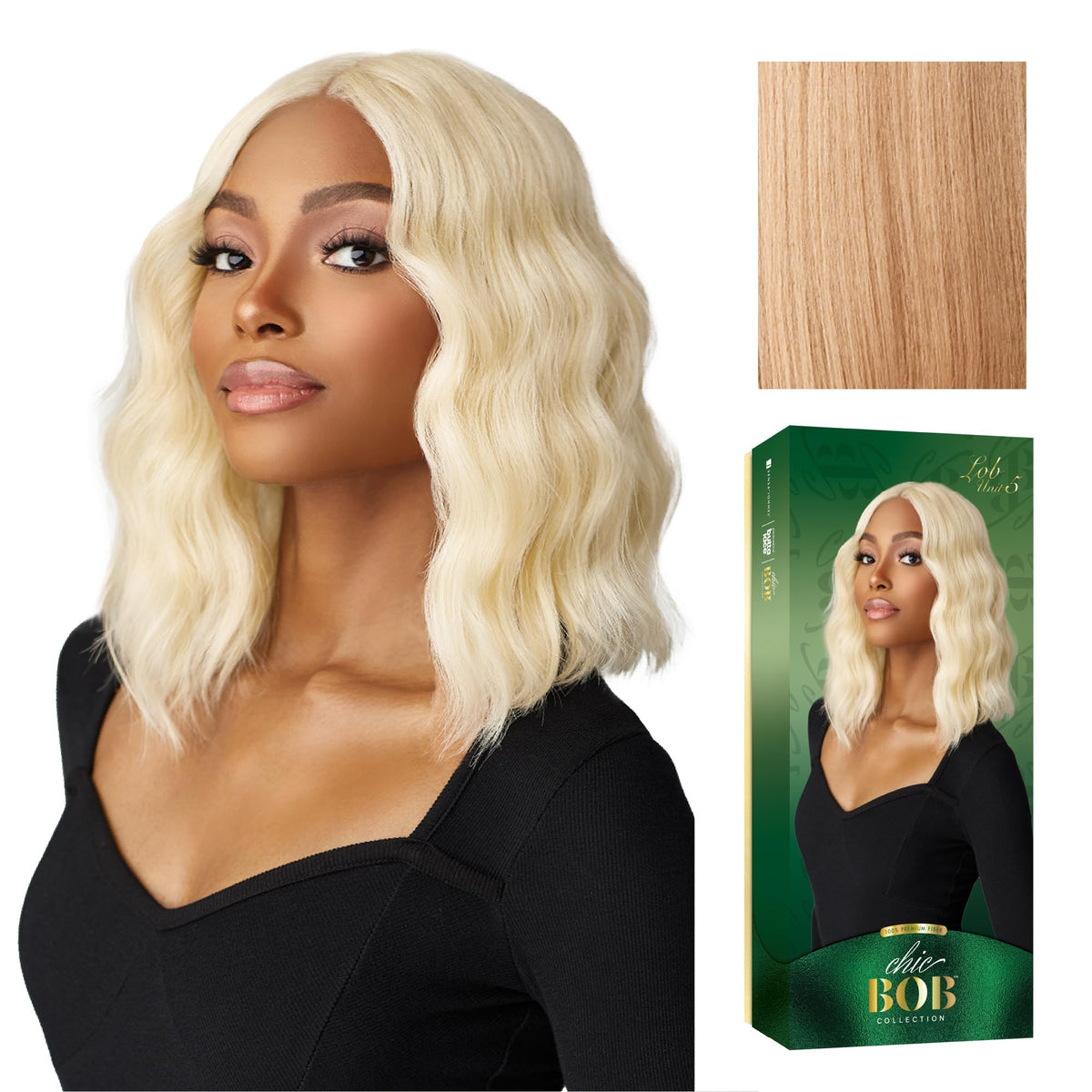 Sensationnel Chicbob Lace Frontwig-Lob Unit 5, ASHPEACHBLONDE