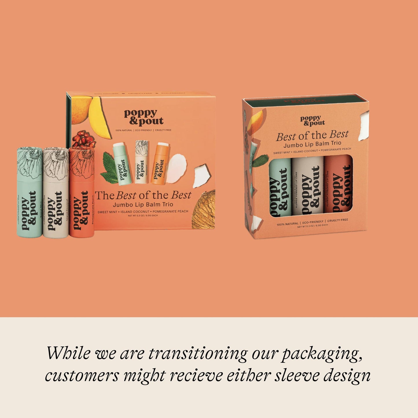 Jumbo Lip Balm Gift Set (3-Pack, Top Flavors) - Poppy & Pout All Natural Lip Balms & Moisturizers - Hydrates with Beeswax, Vitamin E, Organic Coconut Beauty and Personal Care Poppy & Pout