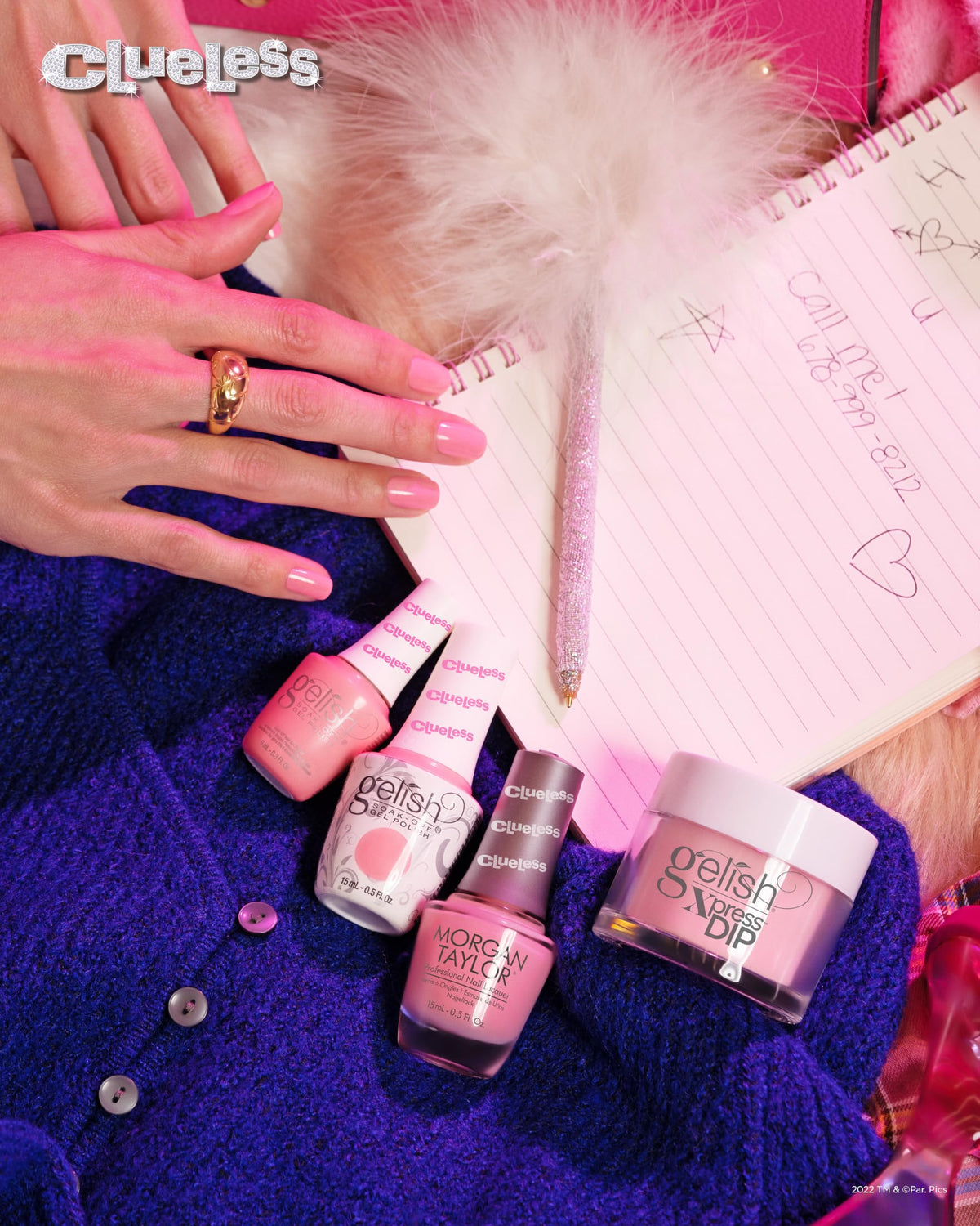 Gelish Clueless Collection Xpress Dip N Brush Powder Nail Manicure - Adorably Clueless, 1.5 oz