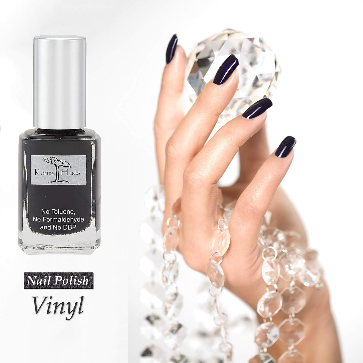 karma organic Nail Polish - Quick Dry Nail Lacquer, Non-Toxic, Vegan, and Cruelty-Free Nail Paint Art for Adults & Kids -(Vinyl, 0.43 fl oz.)