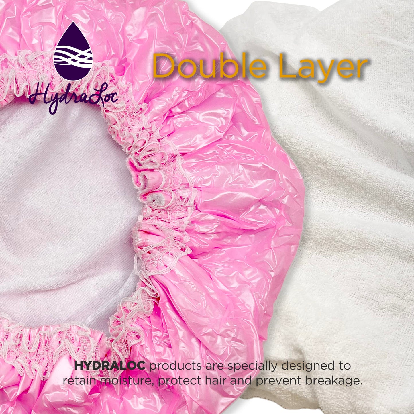 Donna Double Sided Shower Cap, 1PC Waterproof, Double Layered Protection, Elastic Band & Reusable for Showering or Bathing Cap All Hair Textures PINK Beauty & Personal Care DONNA
