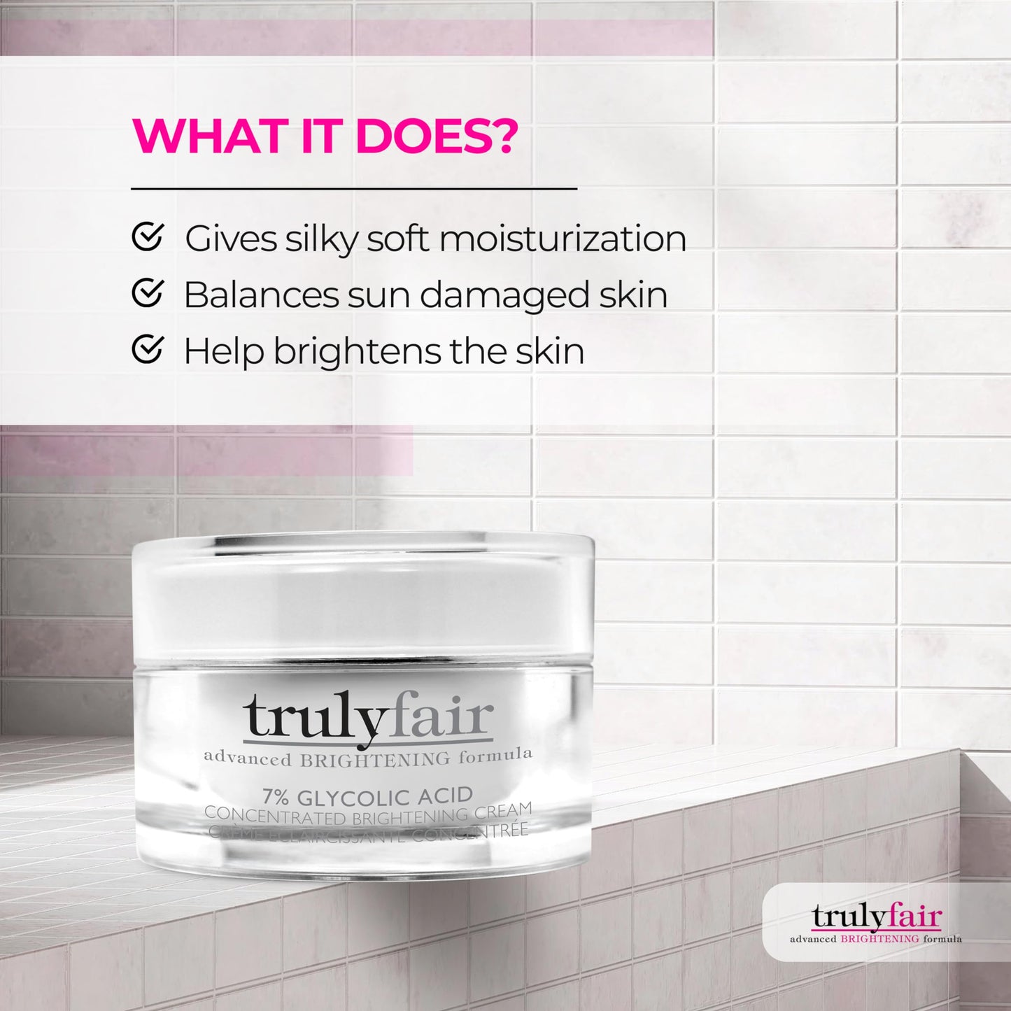 Truly fair 7% Glycolic Acid Concentrated Brightening Cream for women - Night cream - Shea Butter - Amino Acids - Paraben -free - 1.7 oz Beauty & Personal Care Truly Fair
