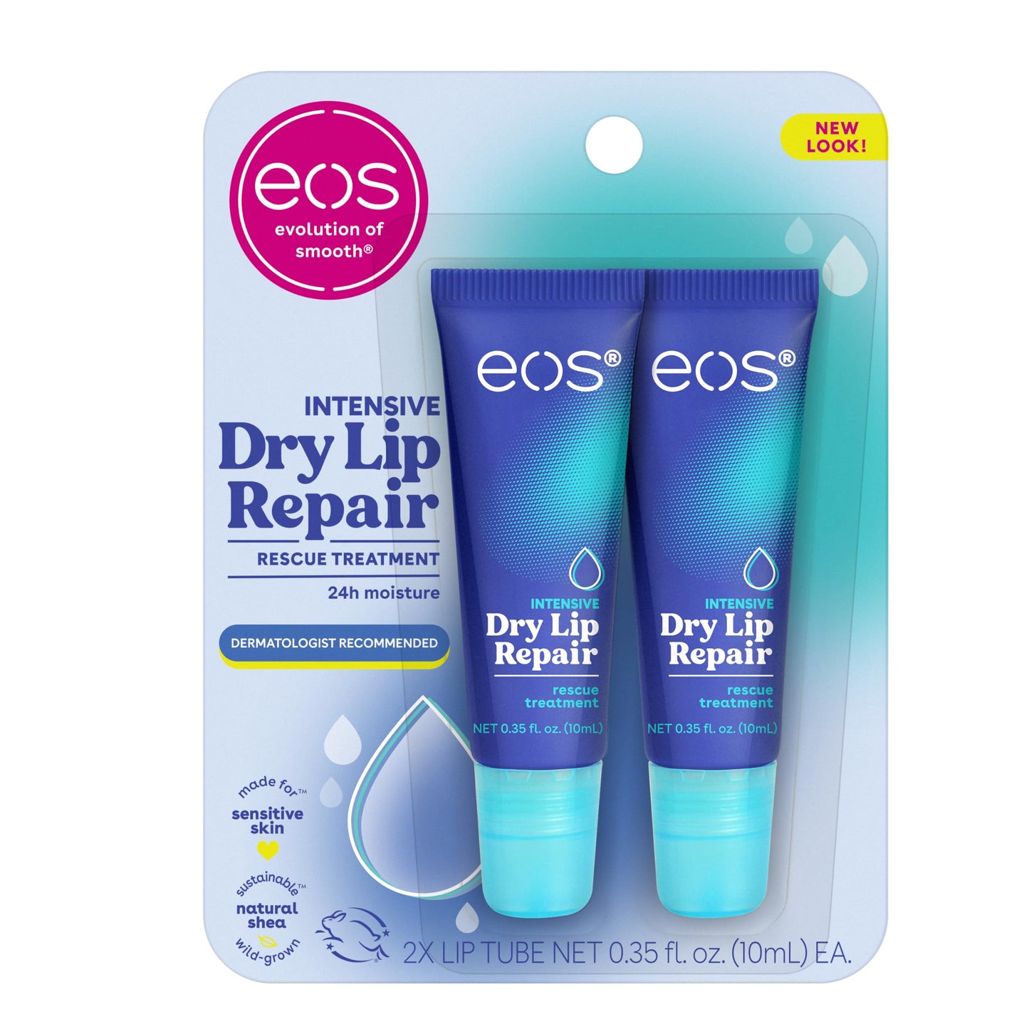 eos The Hero Lip Repair, Extra Dry Lip Treatment, 24HR Moisture, Natural Strawberry Extract, 0.35 fl oz, 2 Count (Pack of 1) Beauty & Personal Care eos