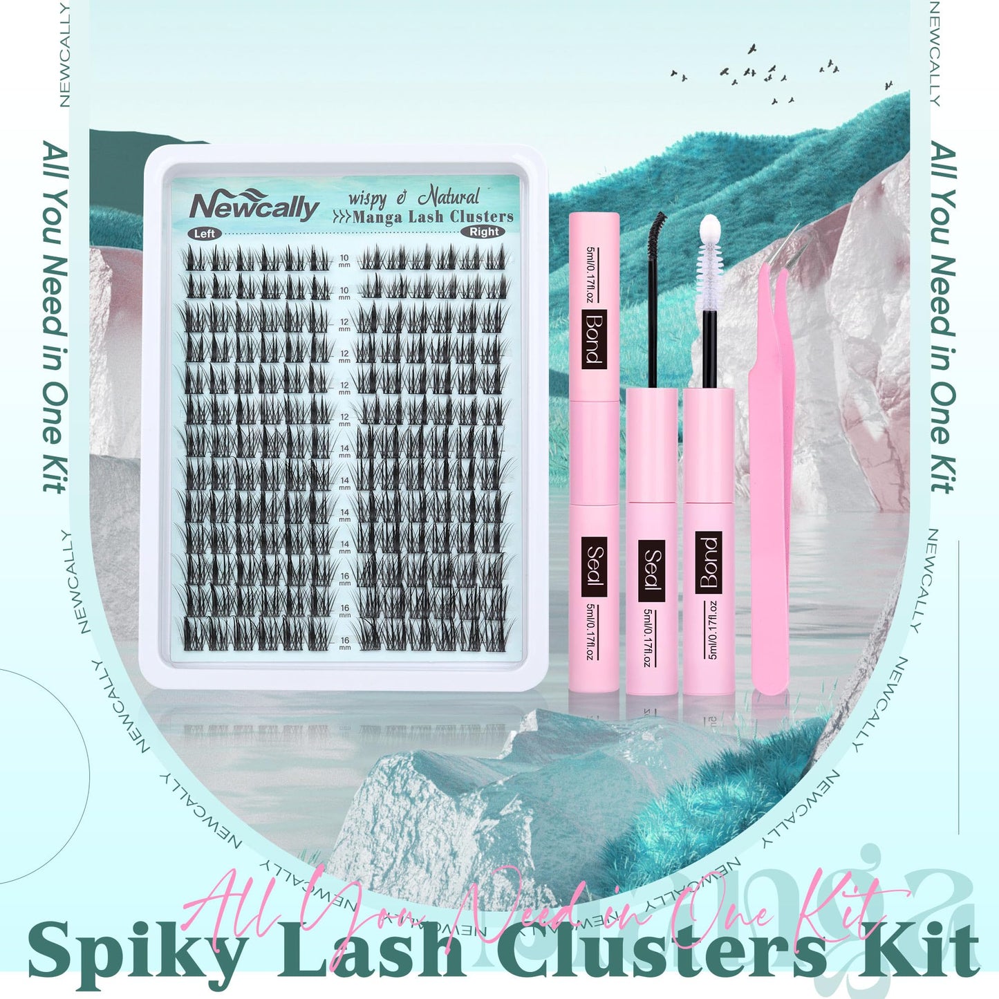 Lash Clusters Wispy Natural Look Eyelash Clusters Manga Cluster Eyelash Extensions 8-16MM Individual Lashes 8-16MM DIY Lash Extension Beauty and Personal Care Newcally