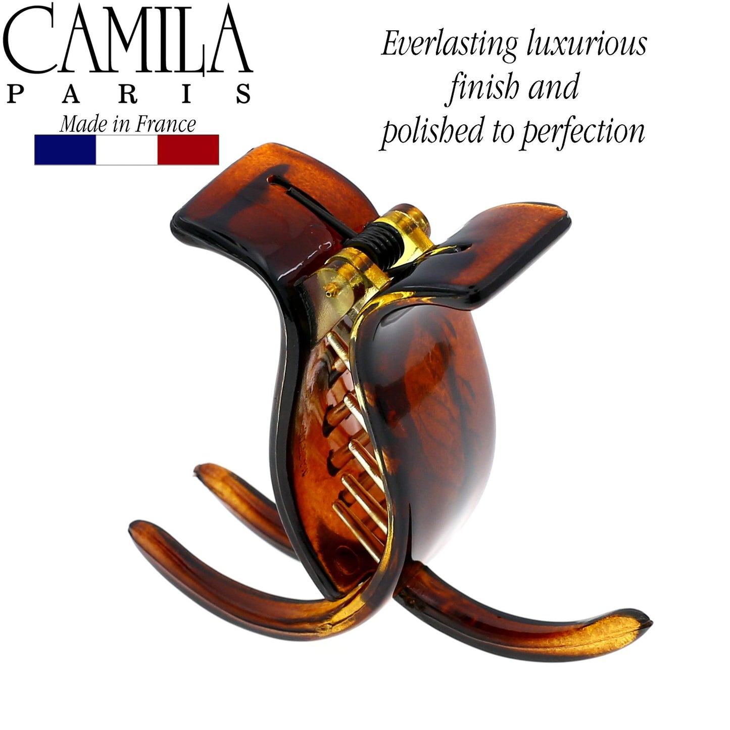 Camila Paris NV06 French Hair Clip for Women, Brown 3 Teeth Ponytail Holder, Girls Hair Claw Clips Jaw Fashion Durable Styling Hair Accessories Beauty & Personal Care Camila