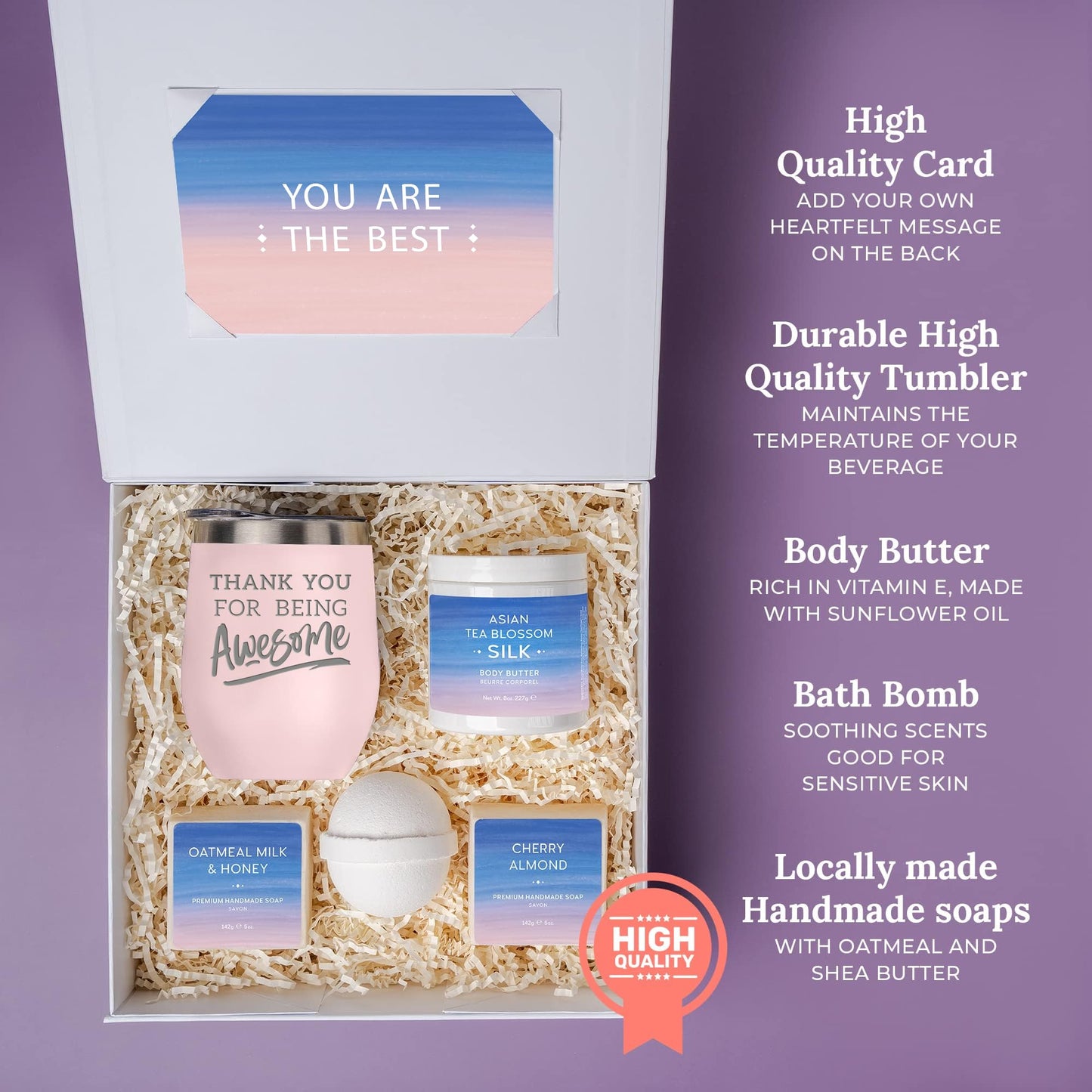 Sodilly Thank You Spa Gift Box – Relaxing Bath Set with Blush Tumbler | Appreciation Gifts for Women, Teacher, Nurse, Boss, Coworker & Friends Beauty & Personal Care Sodilly