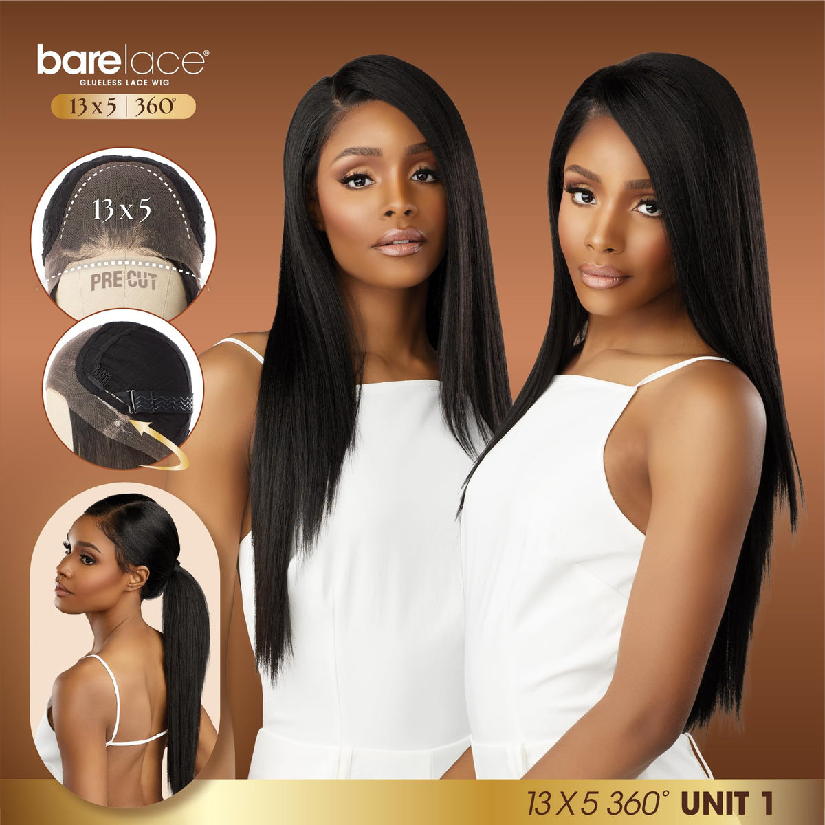 Sensationnel Barelace 13x5 360 LaceWig-Unit 1, CARAMELBLONDE