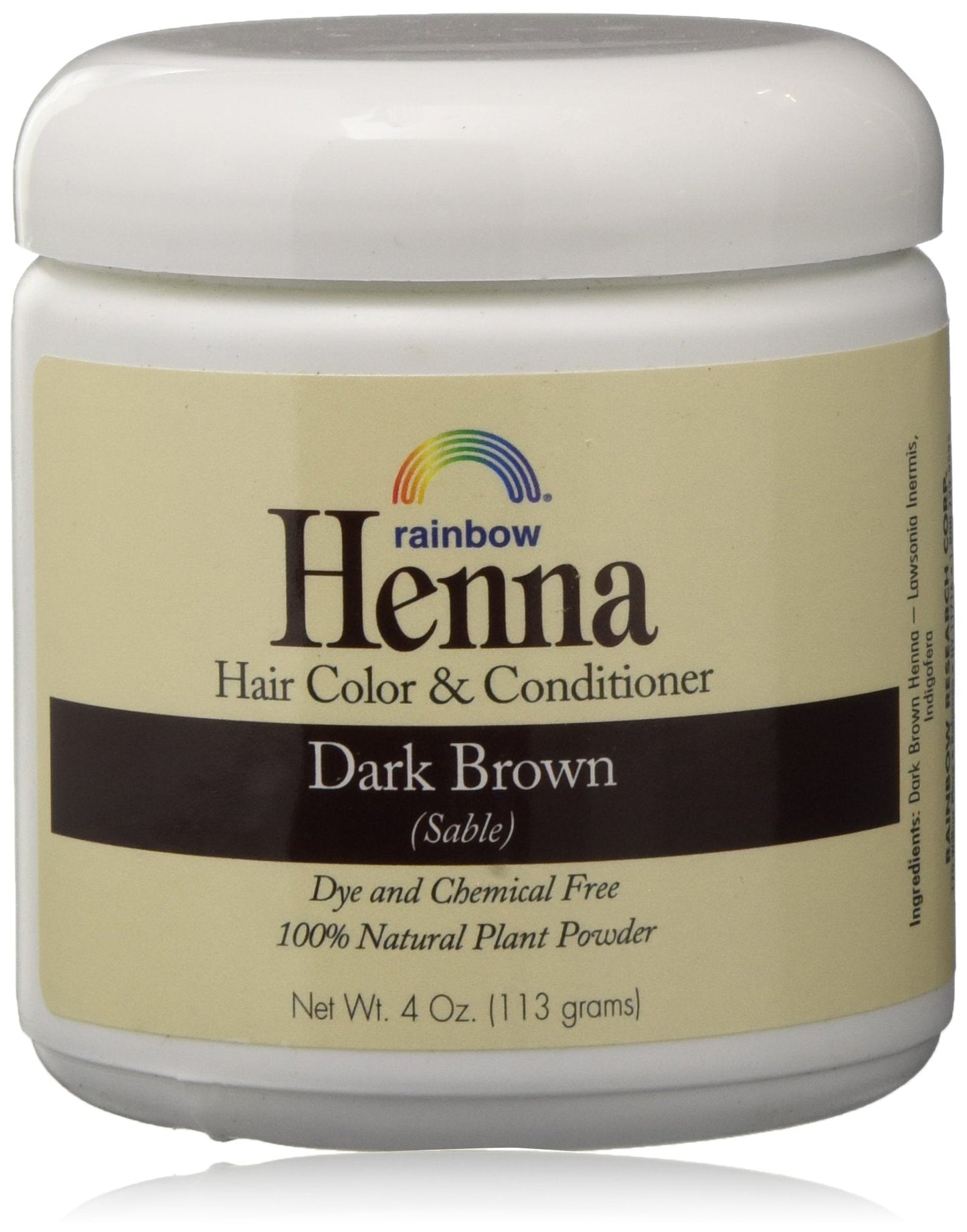 Rainbow Henna Persian Dark Brown Hair Color 4 Oz, (2 pack) Beauty & Personal Care Rainbow Research