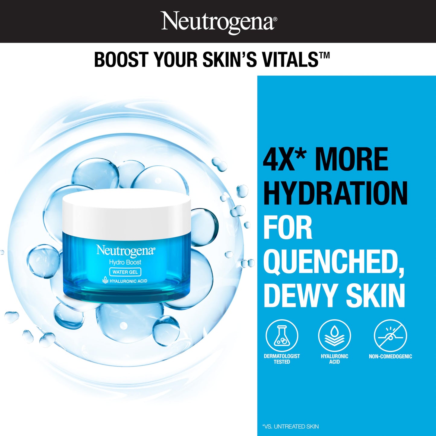 Neutrogena Hydro Boost Water Gel Daily Facial Moisturizer with Hyaluronic Acid, 1.7 fl. oz, Hydro Boost Hydrating Facial Cleansing Gel with Hyaluronic Beauty & Personal Care Neutrogena