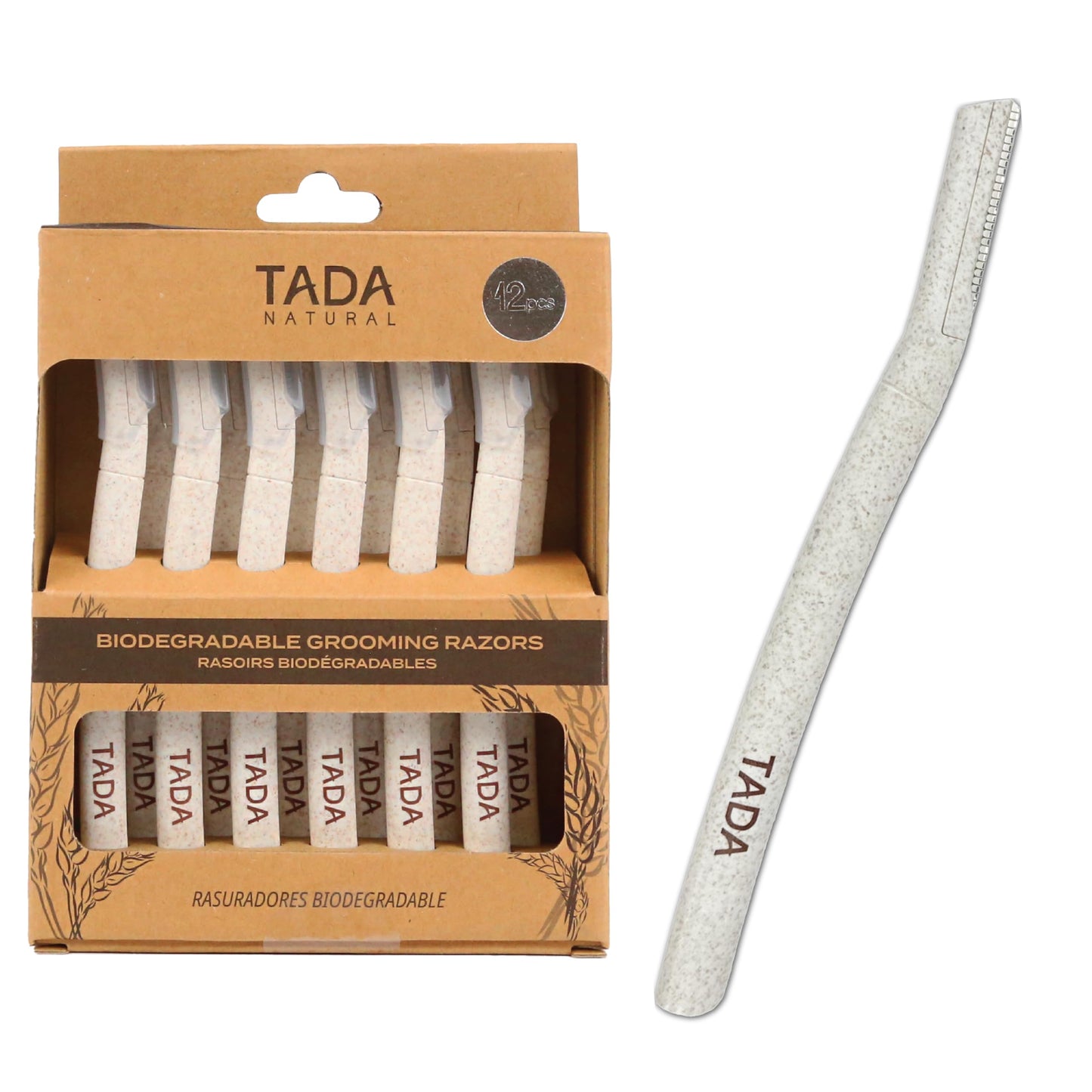 TADA Natural - 12PCS Straight Razors for Men and Women for Eyebrow Straight Edge, Beard, Disposable Razors (White) Beauty and Personal Care TADA BEAUTY