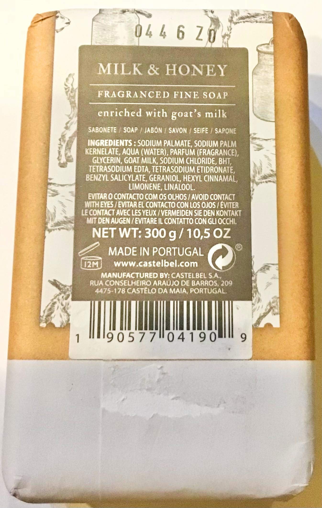 Castelbel Goat's Milk Pure Honey Scented Moisturizing Bath Soap 10.5 ounces Beauty & Personal Care Castelbel