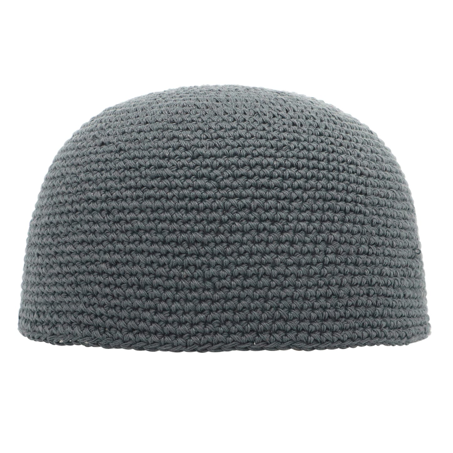 TheKufi Cotton Kufi Skull Cap - Dark Gray Hand-Crocheted 100% Cotton Head Cover M= 22.5" (57cm) Beauty and Personal Care TheKufi