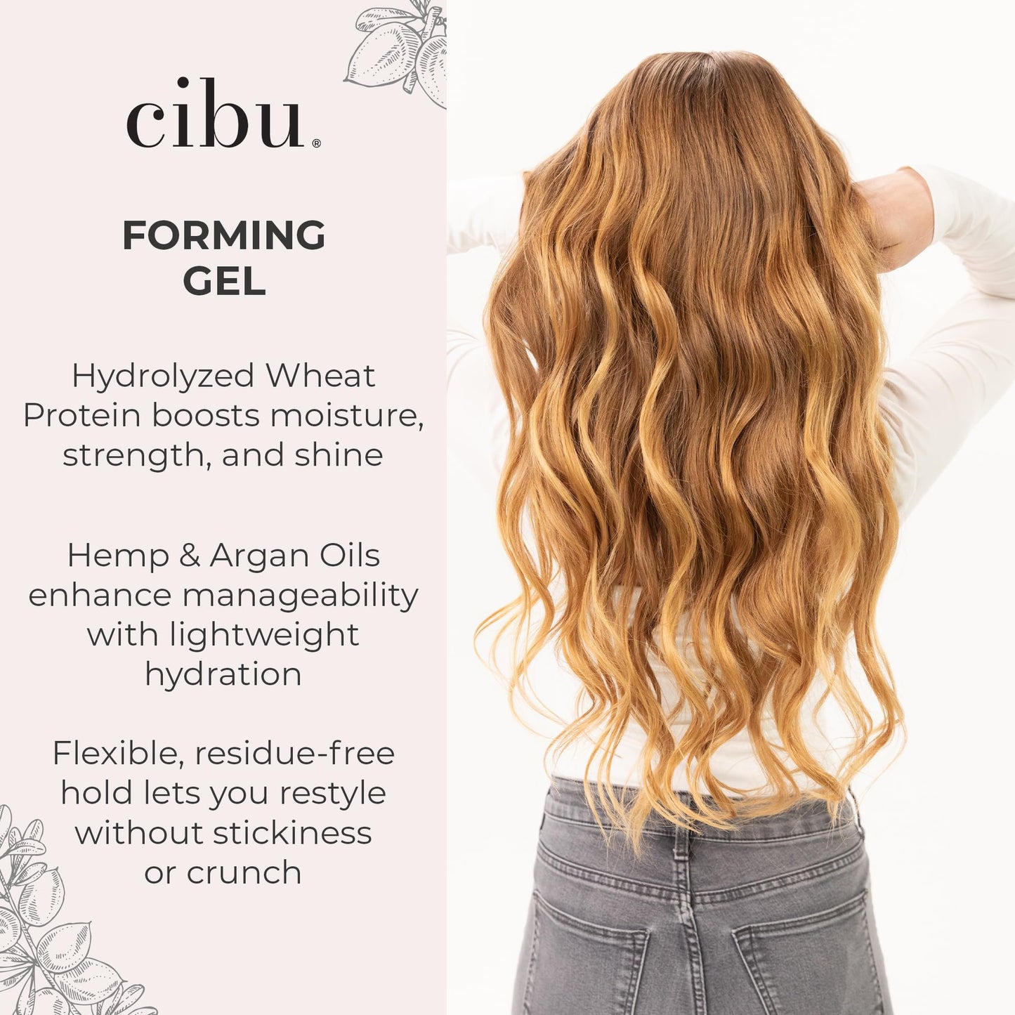 CIBU Forming Gel - No Flake Hair Gel for Men and Women - Alcohol and Fragrance Free - Extra Hold - Hydrolyzed Wheat Protein Hemp and Argan Seed Oils Beauty & Personal Care CIBU