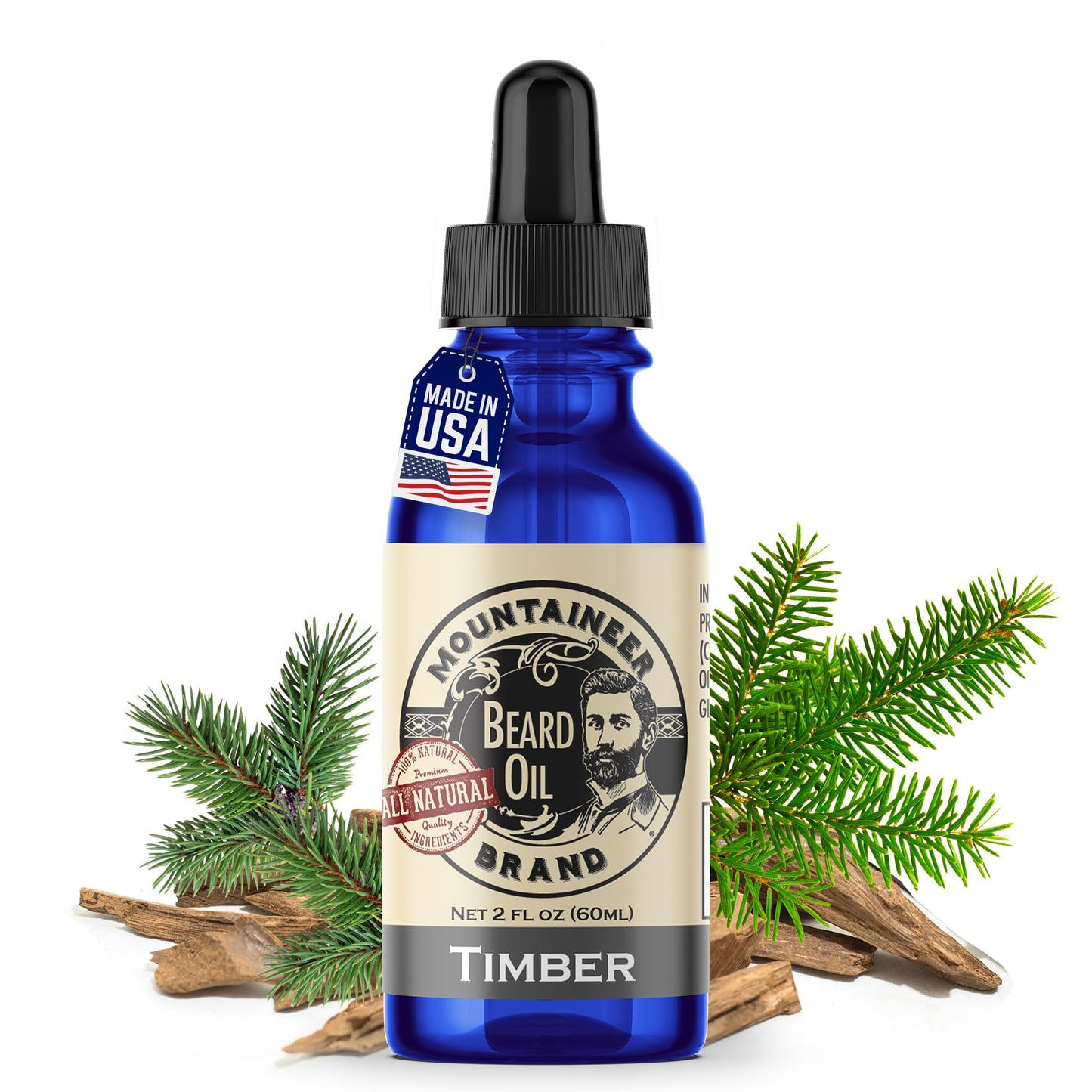 Mountaineer Brand Natural Beard Oil with Timber Scent | Made in West Virgina | Hydrates, Moisturises, Softens & Conditions for Beard Growth | Treats Beauty & Personal Care Mountaineer Brand, 100% Natural Always