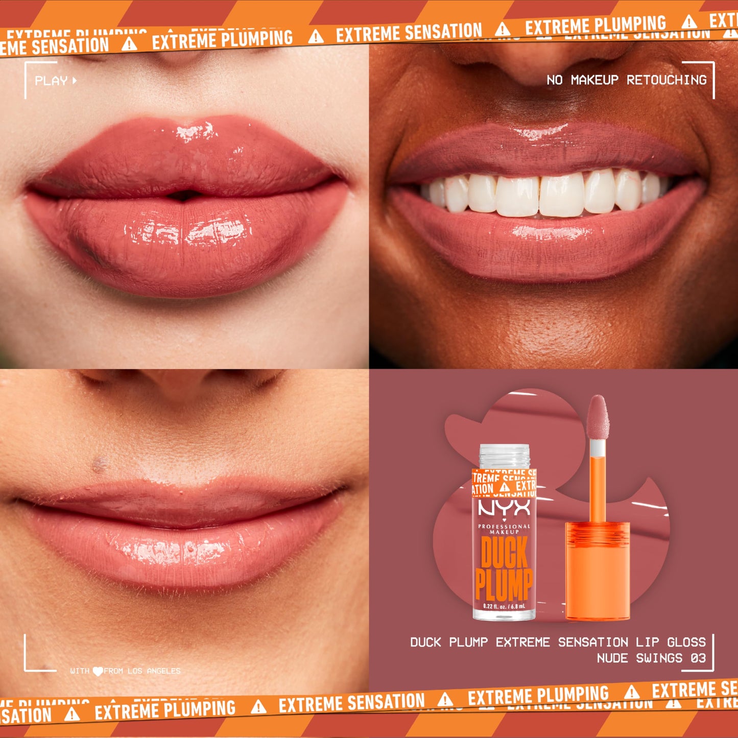 NYX PROFESSIONAL MAKEUP Duck Plump High Pigment Lip Gloss, Lip Plumper Gloss with Spicy Ginger - Nude Swings Beauty & Personal Care NYX PROFESSIONAL MAKEUP