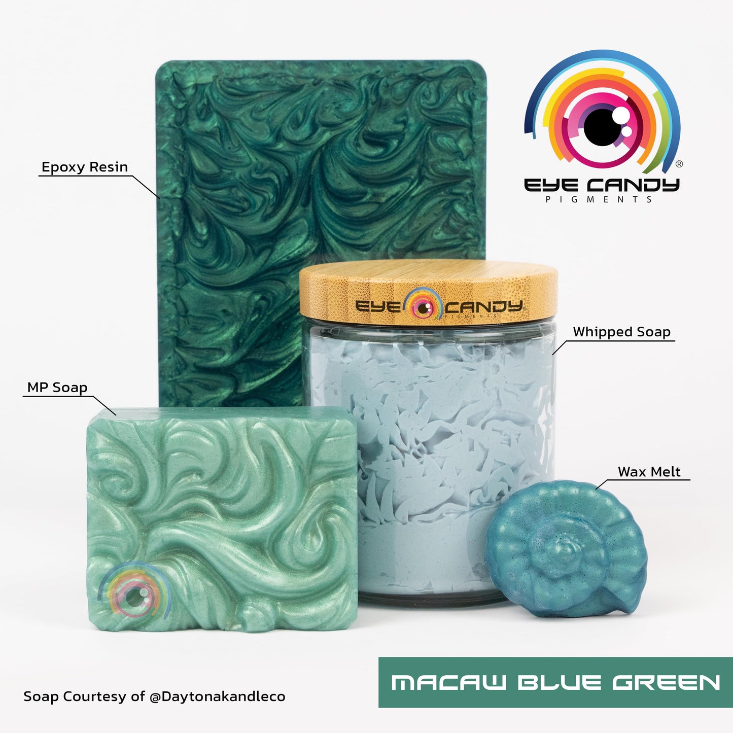 Eye Candy Pigments Premium Mica Powder - Macaw Blue Green (50gr) - for Epoxy, Resin, Soap, Paint, Woodworking, Acrylic Pouring, Bath Bombs, Fishing Beauty & Personal Care Eye Candy