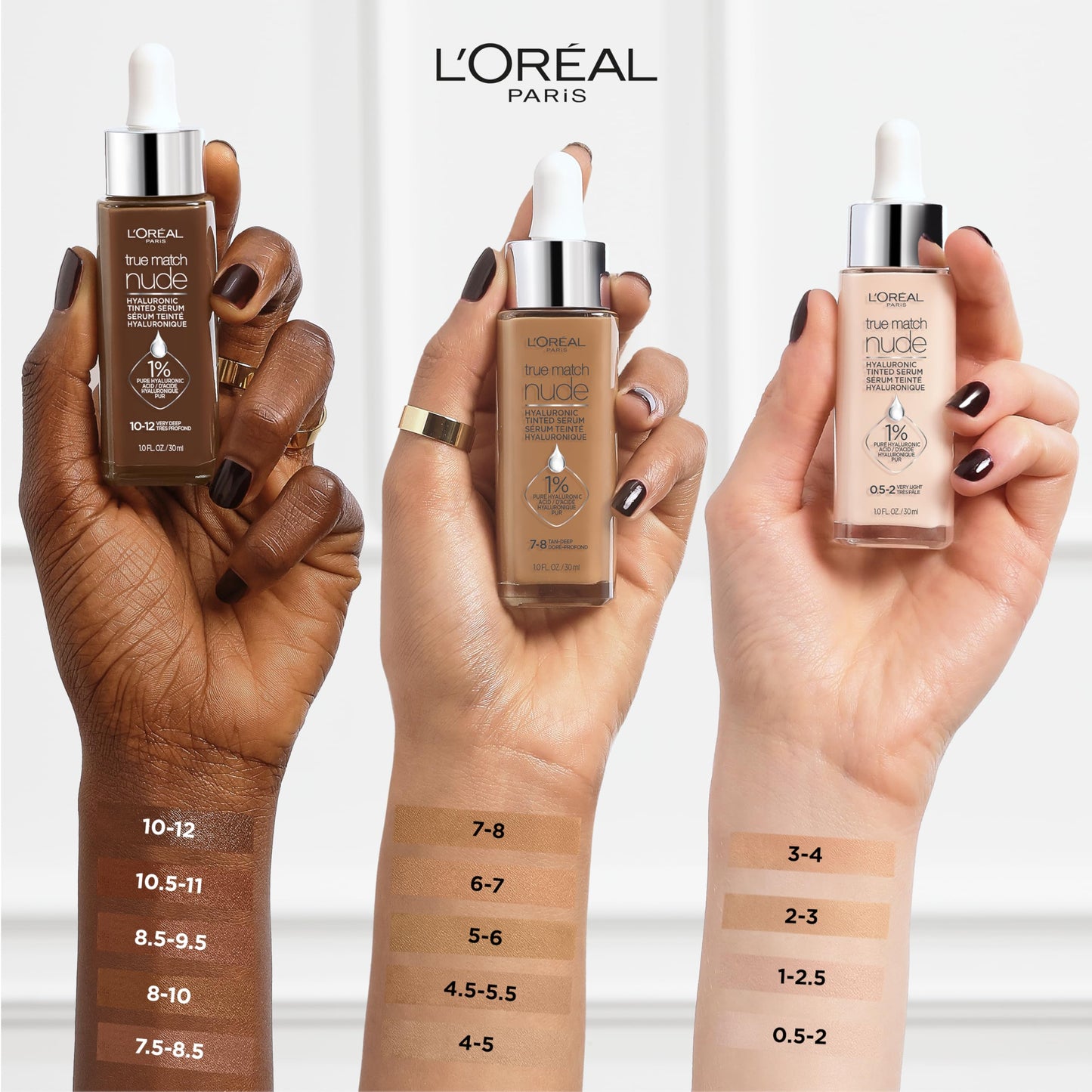L'Oreal Paris True Match Nude Hyaluronic Tinted Serum Foundation with 1% Hyaluronic acid, Medium 4-5, 1 fl. oz. Beauty & Personal Care L'Oreal Paris