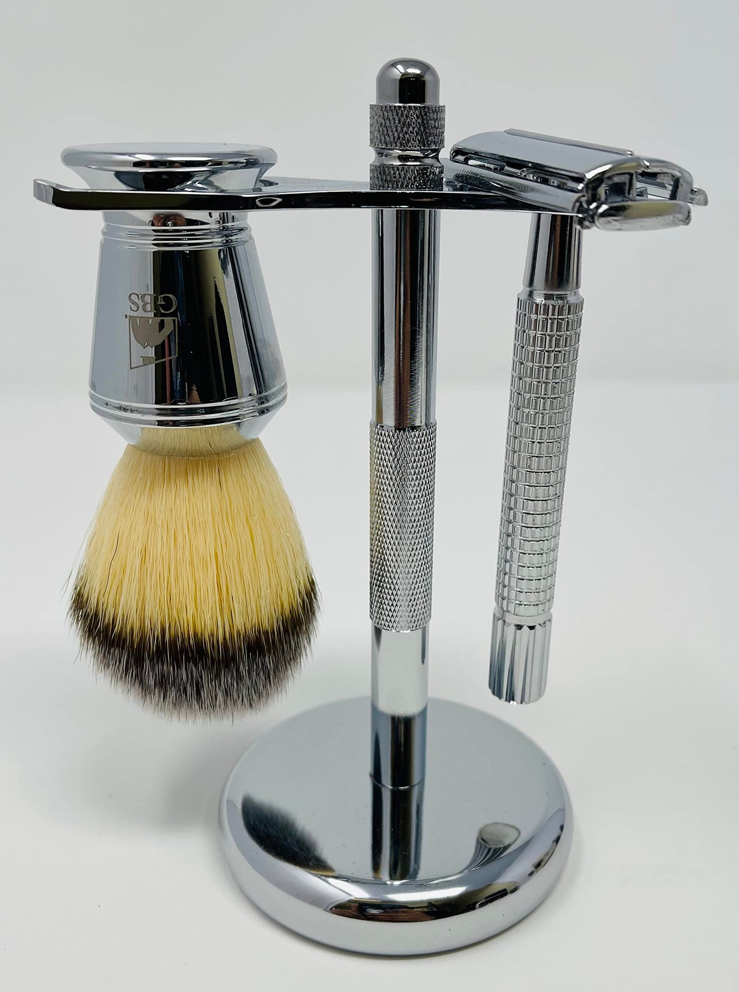 G.B.S 9-Piece Men’s Classic Shaving Set - Razor, Brush, Bowl, Stand, Shave Soap, Pre-Shave Oil, Aftershave Balm & 2 Blade Packs Beauty and Personal Care G.B.S