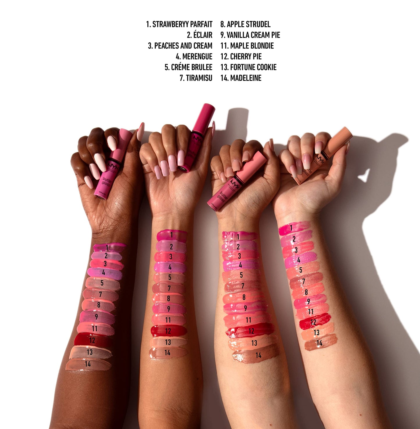 NYX PROFESSIONAL MAKEUP Butter Gloss, Non-Sticky Lip Gloss - Pack Of 3 (Angel Food Cake, Creme Brulee, Madeleine) Beauty & Personal Care NYX PROFESSIONAL MAKEUP