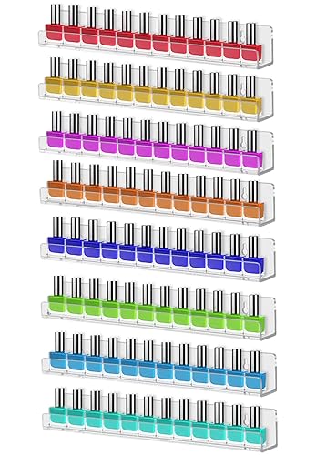 Cerpourt 8 Pack Wall Mounted Shelf,Clear Acrylic Nail Polish Organizer Display, Wall Rack Nail Supplies for Nail Techs Beauty & Personal Care Cerpourt