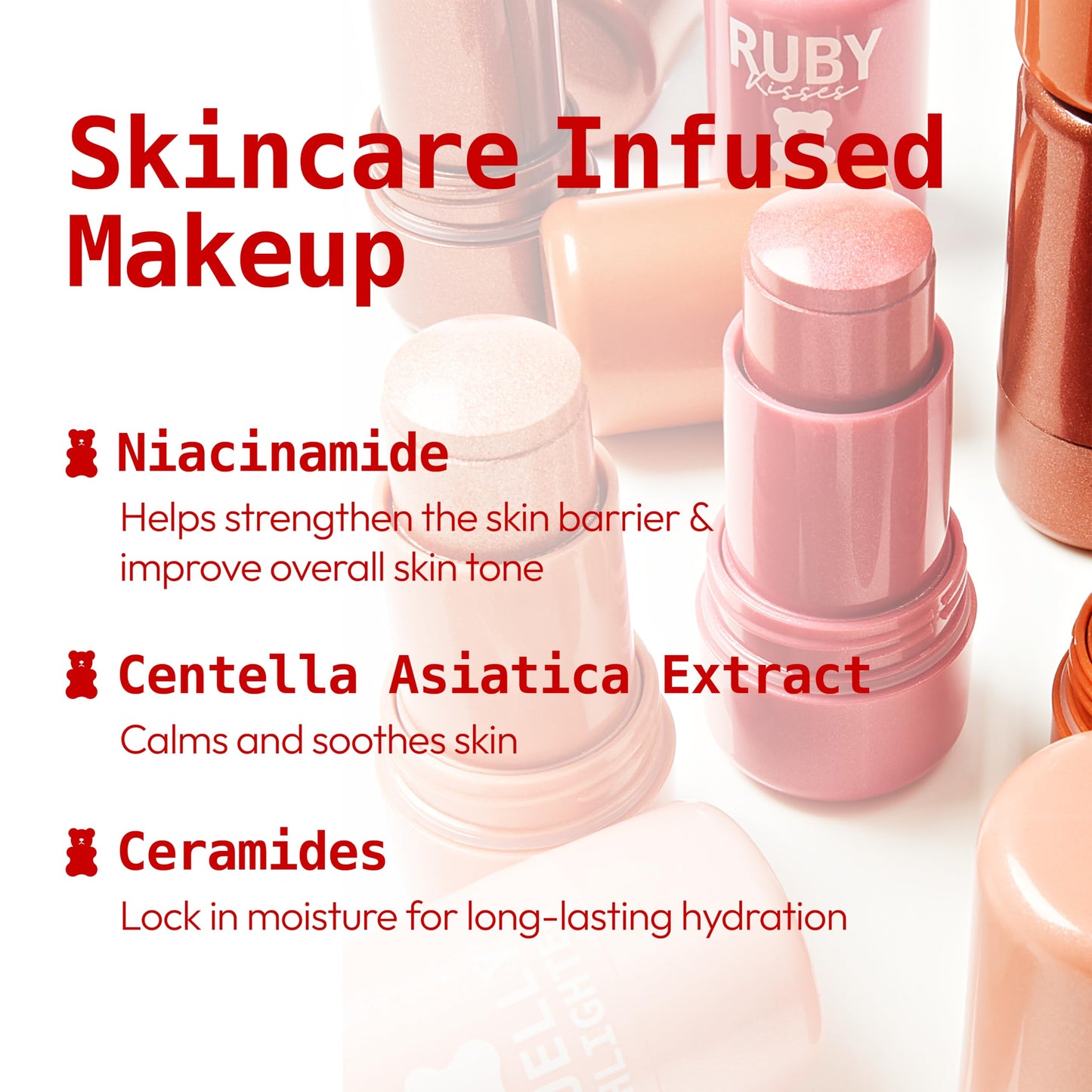 Ruby Kisses So Jelly Highlighter Stick, Cooling Bouncy Gel Highlighter, Buildable Long-Lasting Shimmer, Transfer & Crease Resistant Hydrating Formula Beauty & Personal Care Ruby Kisses