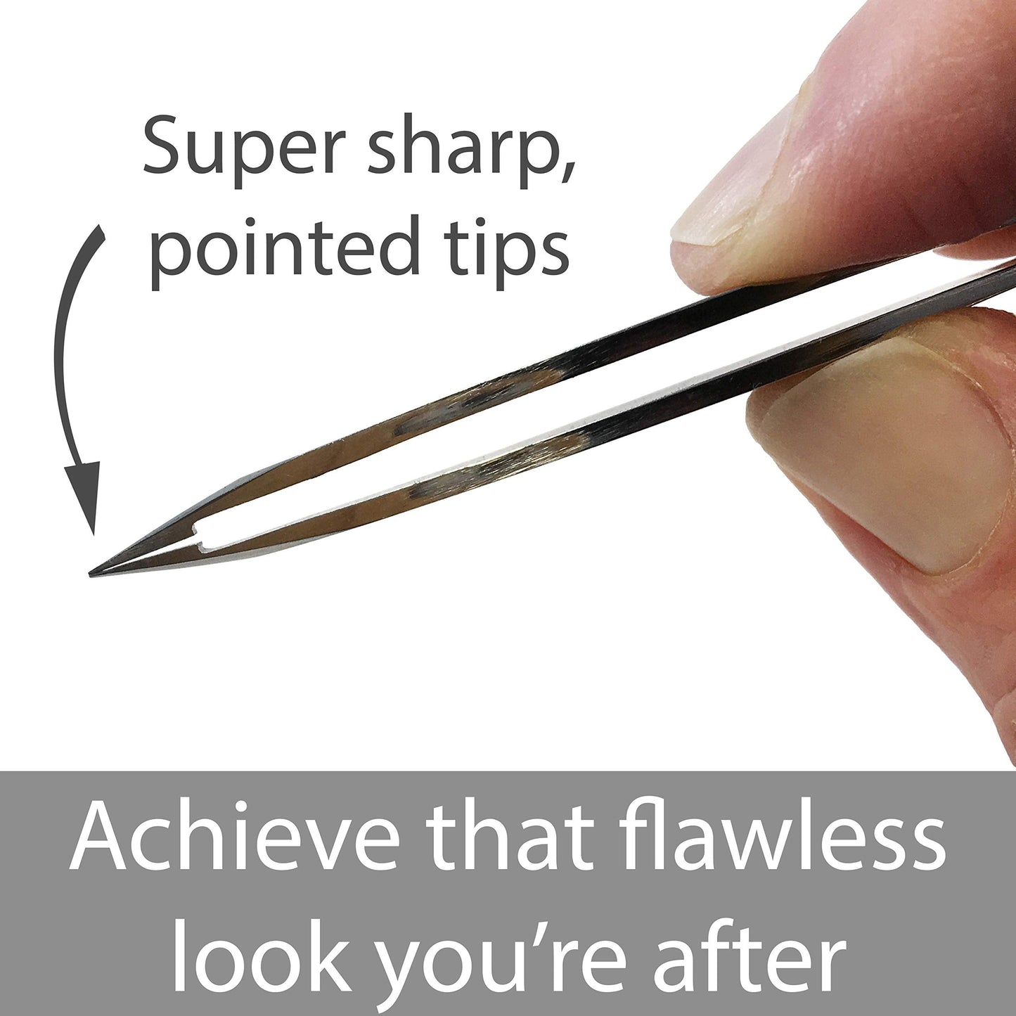 Zizzili Basics Elite Series Pointed Tweezers - Sharp Precision Tips + Surgical Grade Stainless Steel Tweezer for Professional Eyebrow and Facial Hair Beauty & Personal Care Zizzili Basics