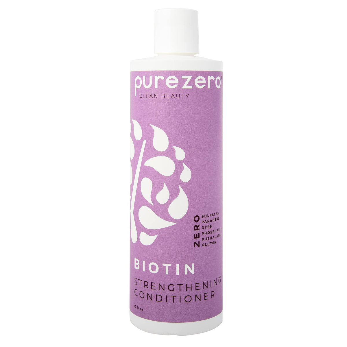 Purezero Biotin Conditioner - 12 Fl Ounces - Anti Thinning Formula - Volumizing, Thicker, Fuller Hair - Zero Sulfates, Parabens, Dyes, Gluten - 100%