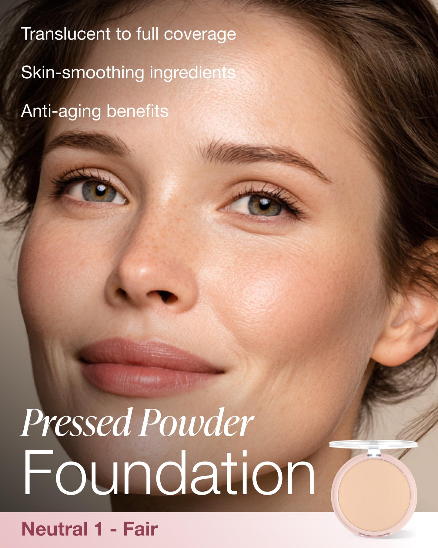 Mineral Fusion Pressed Powder Foundation - Matte Finish Face Powder for Fair Skin with Peachy Undertones - Age Defying Foundation Makeup - Talc Free Beauty & Personal Care Mineral Fusion