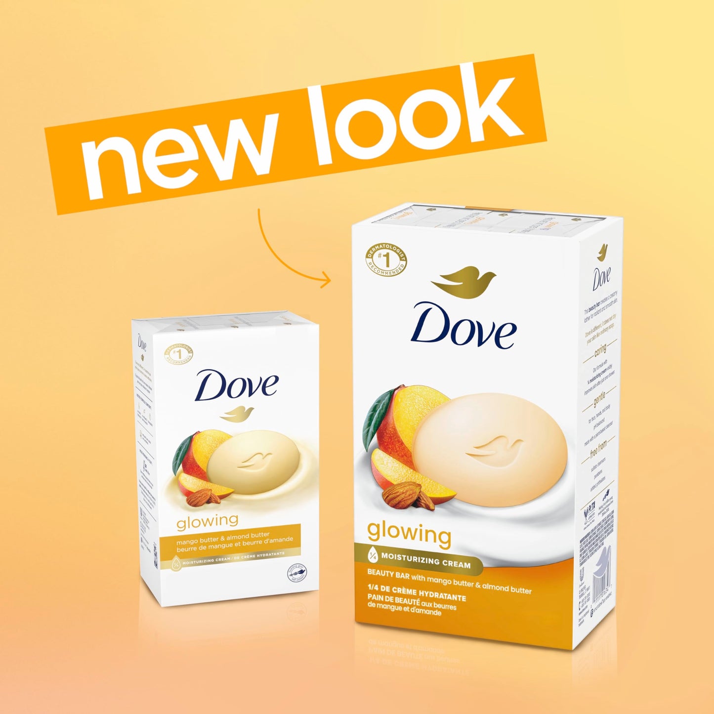 Dove Beauty Bar Soap Glowing Mango & Almond Butters, 8 Bars for Radiant Skin, Illuminates Skin 3.75 oz Beauty & Personal Care Dove