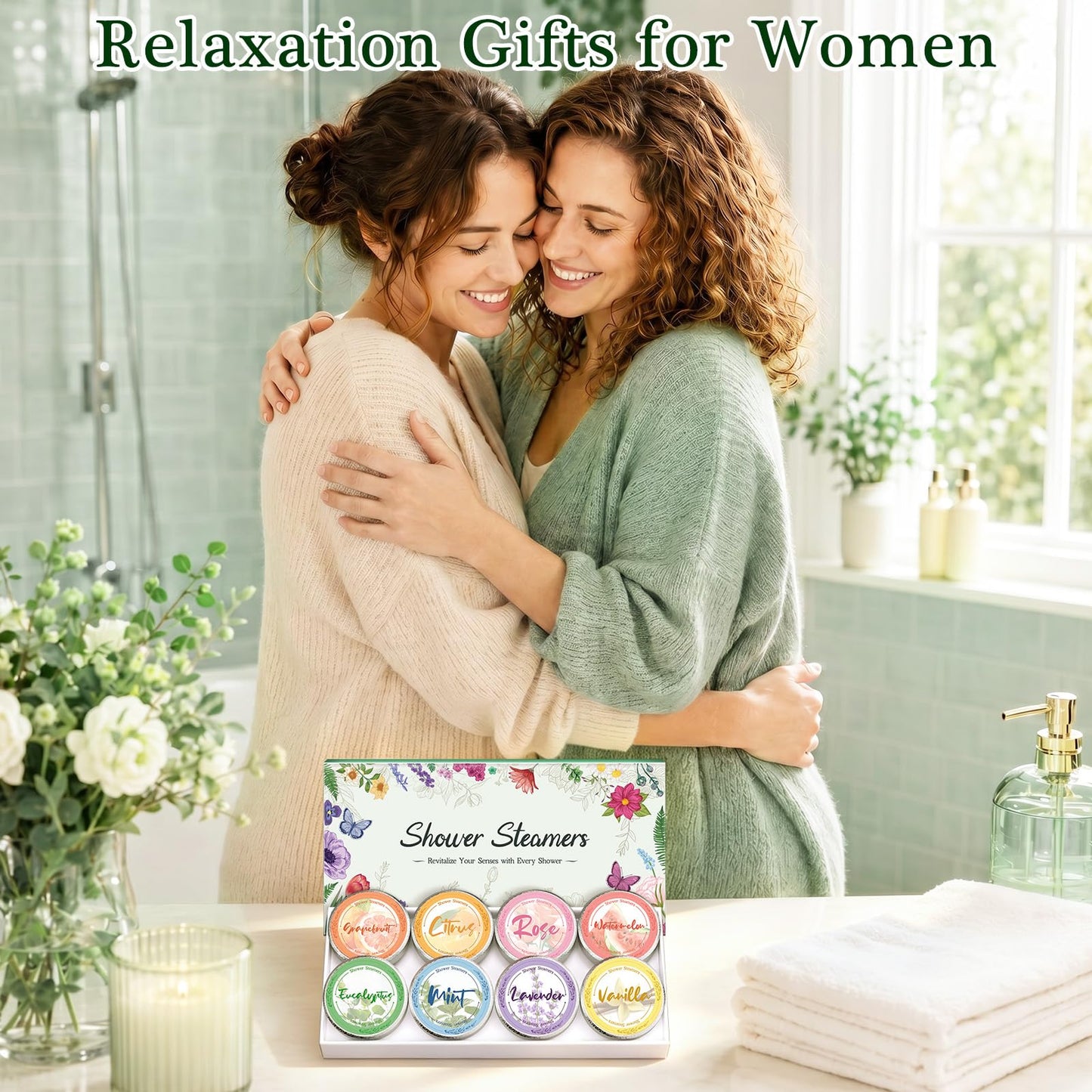 Shower Steamers Aromatherapy, Birthday Gifts for Women Mom Grandma Wife Sister Friend from Son Daughter, 8 Pcs Bath Bombs SPA Self Care Small Natural Beauty and Personal Care Linkax
