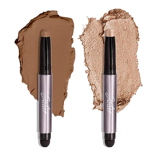 Julep Eyeshadow 101 Crème-to-Powder Waterproof Eyeshadow Stick Duo - Long-Lasting, Crease-Proof, Easy Apply with Built-in Smudger - Sand Shimmer Beauty & Personal Care Julep