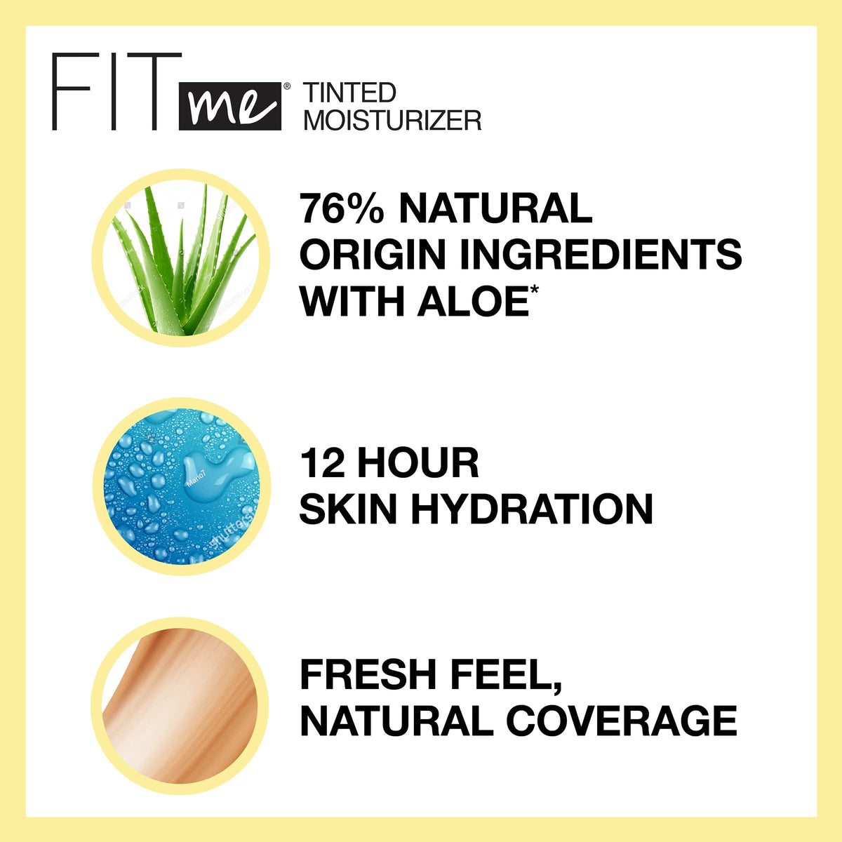 Maybelline Fit Me Tinted Moisturizer, Natural Coverage, Face Makeup, 120, 1 Count