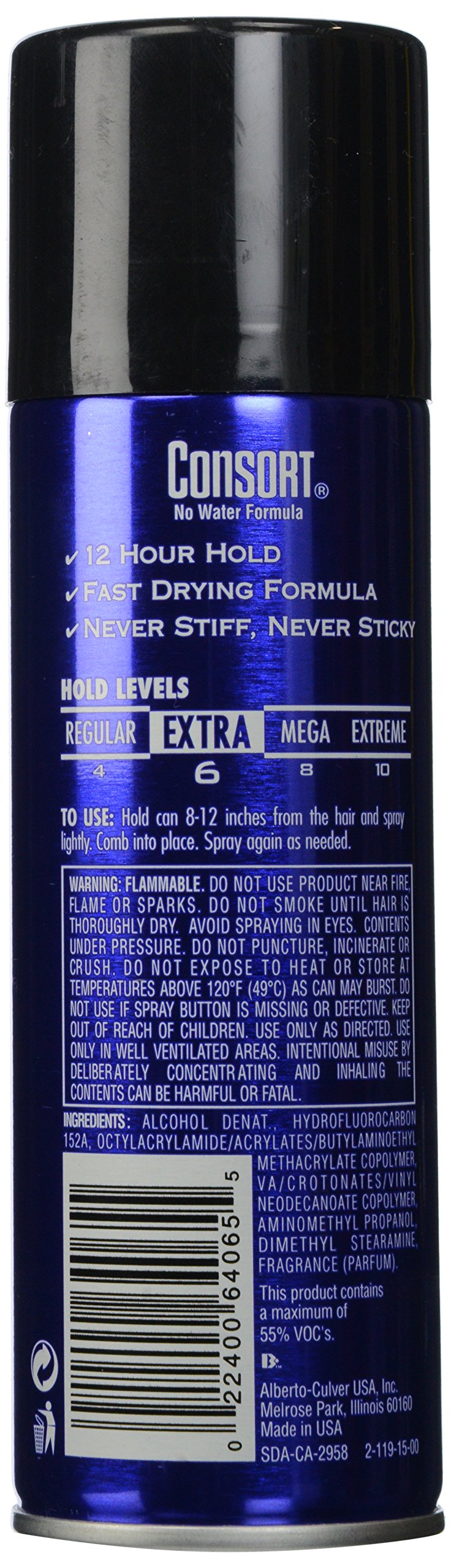 Consort For Men Hair Spray Unscented Extra Hold 8.30 oz Beauty & Personal Care Unilever