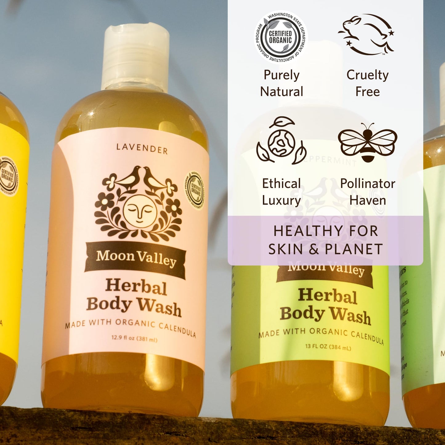 Moon Valley Organics Herbal Body Wash, Lavender, Peppermint, Siberian Fir, All Natural Ingredients, No Parabens, Vegan, Moisturizing Essential Oils Beauty & Personal Care Moon Valley Organics