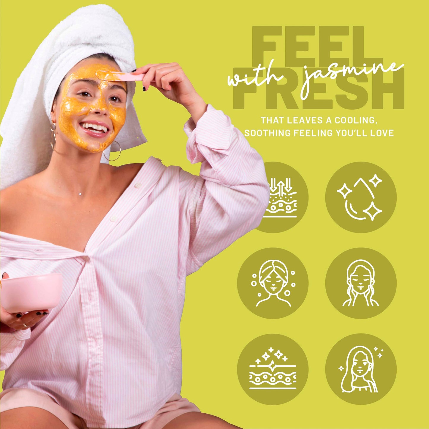 BRÜUN Peel-Off Jazmine Jelly Mask for Face Care - A 23 fl oz Rubber Mask Jar for 30 to 35 Treatments - A Skin Care Moisturizing Gel Mask of Spa Set Beauty & Personal Care BRÜUN