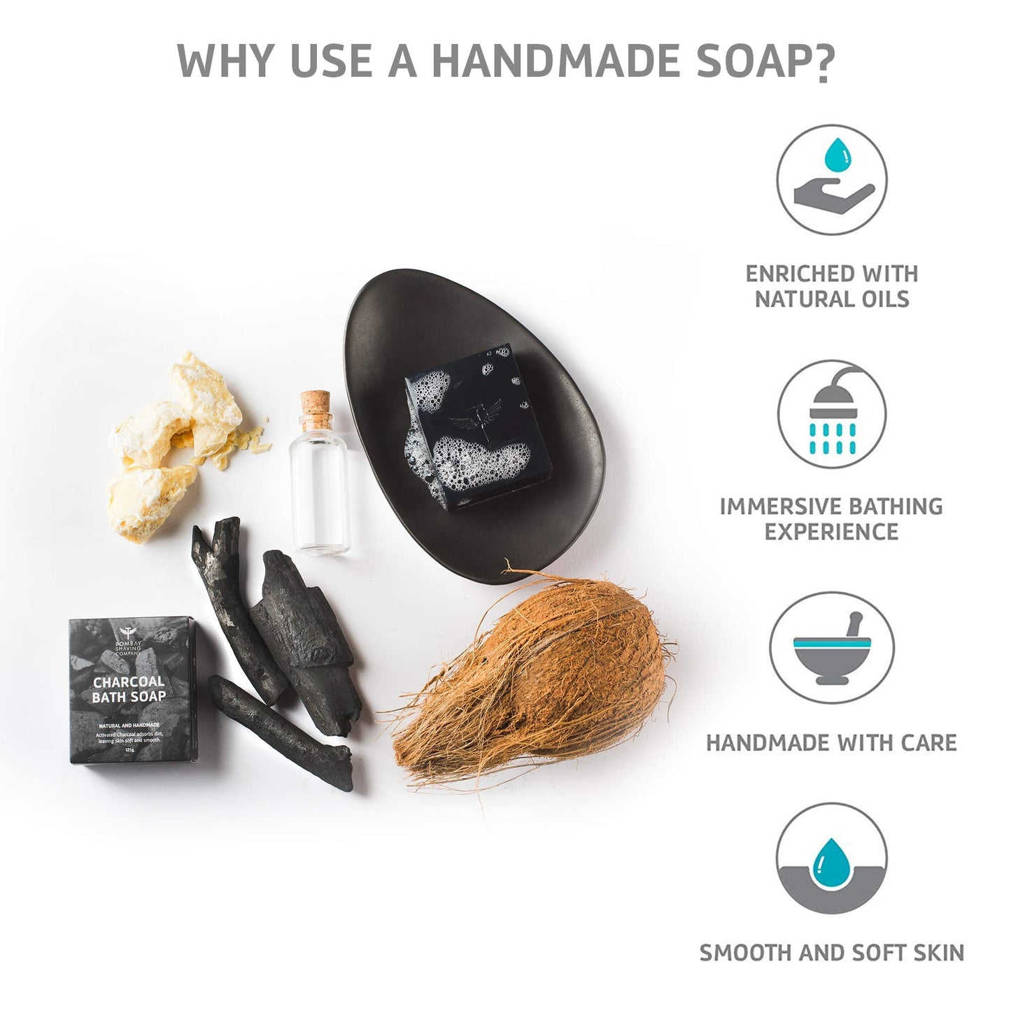 Bombay Shaving Company Deep Cleansing Charcoal Bath Soap, 125 g Beauty & Personal Care Bombay Shaving Company
