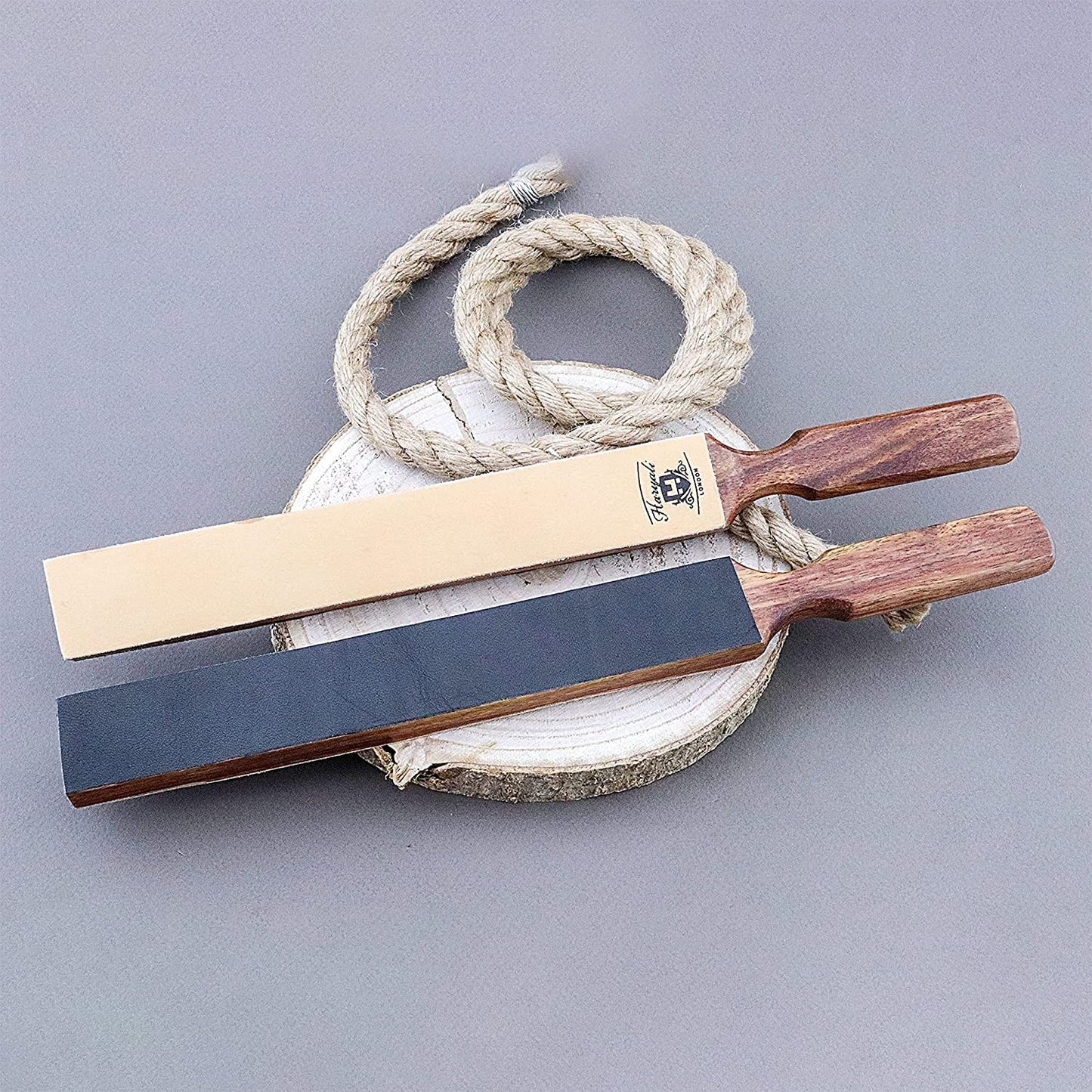 Haryali London Leather Strop - Paddle Strop - 2 sided Honing Tool - Straight Razor Strop - genuine Leather Sharpening Strop - Straight Razor Strop Beauty and Personal Care Haryali London