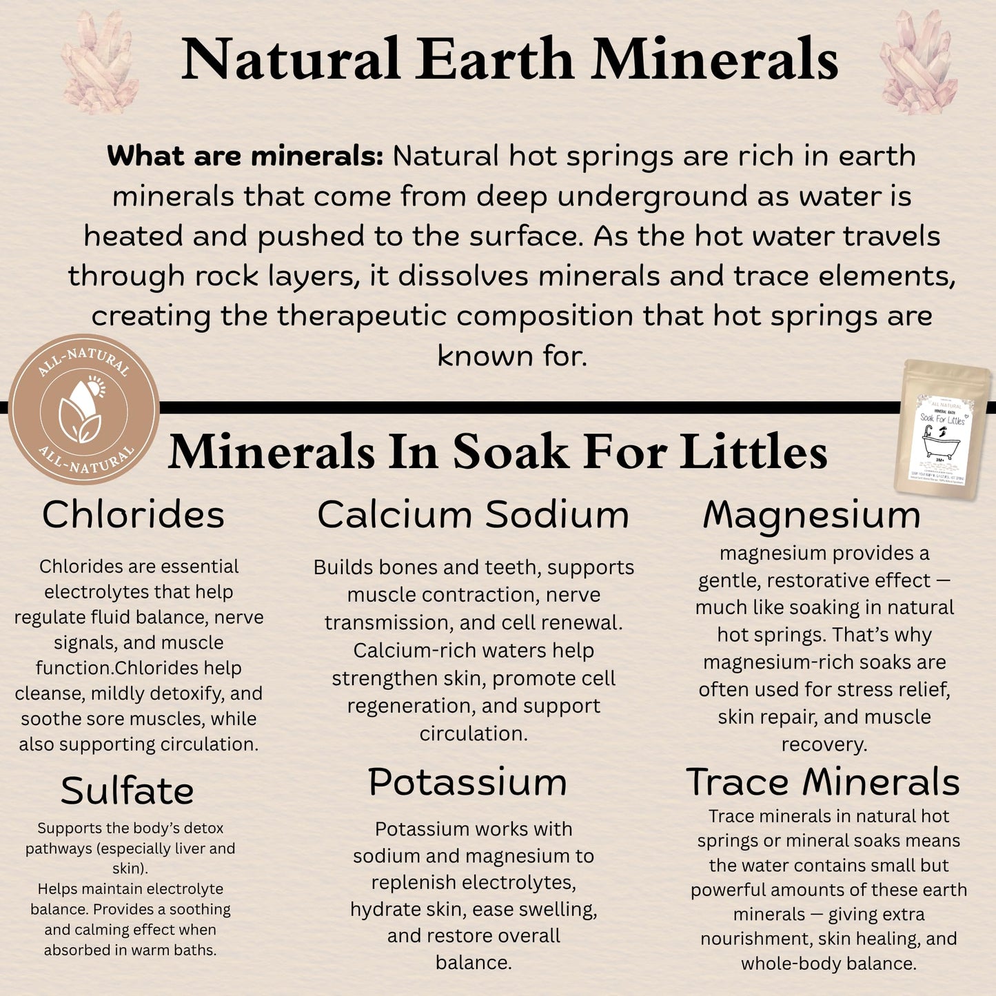Soak for Littles: Mineral Bath Soak, 100% Organic Natural Earth Minerals,(Age 3m Plus) Better Than Oatmeal Bath Baby, Epsom, Oatmeal, or Kids Salts Beauty and Personal Care Let's Get Cozy