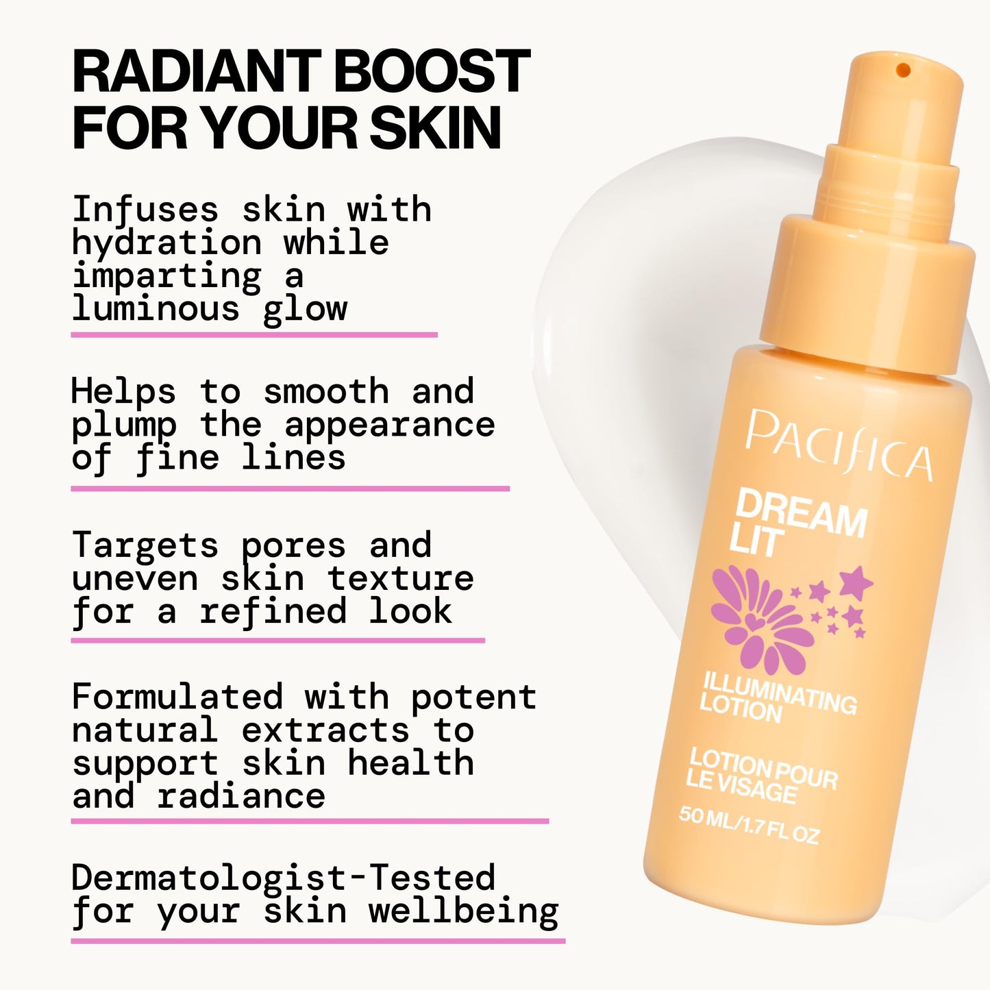 Pacifica Dreamlit Illuminating Facial Lotion - Vitamin C & Niacinamide Brightening Moisturizer for Radiant Glow - Natural Dewy Finish Hydrates Beauty & Personal Care Pacifica