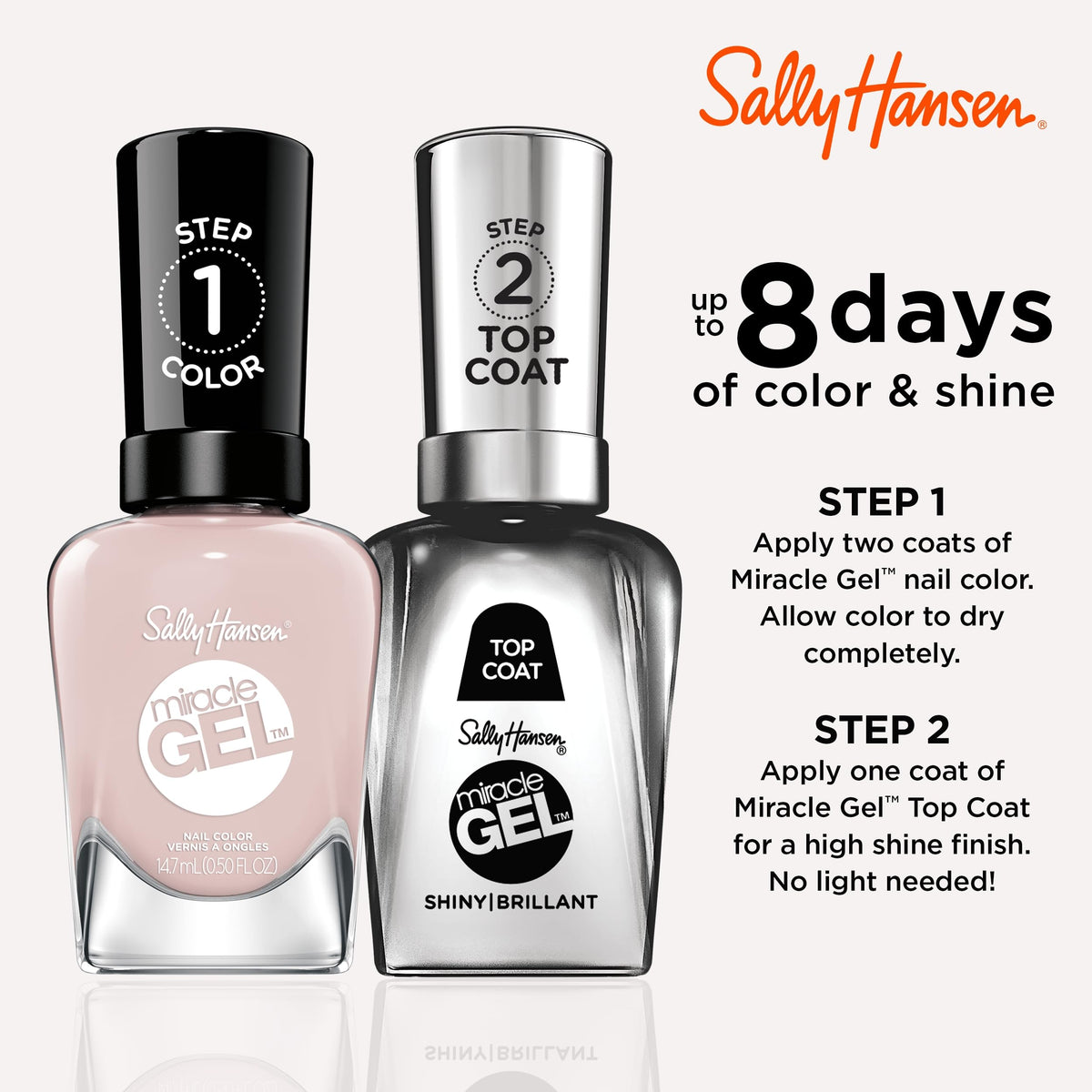 Sally Hansen Miracle Gel Salon Quality Nail Polish | Gel-Like Formula, Two-Step System, No UV Light Needed, Long Lasting | Sheer | 232 Tutu the Ballet Beauty & Personal Care Sally Hansen