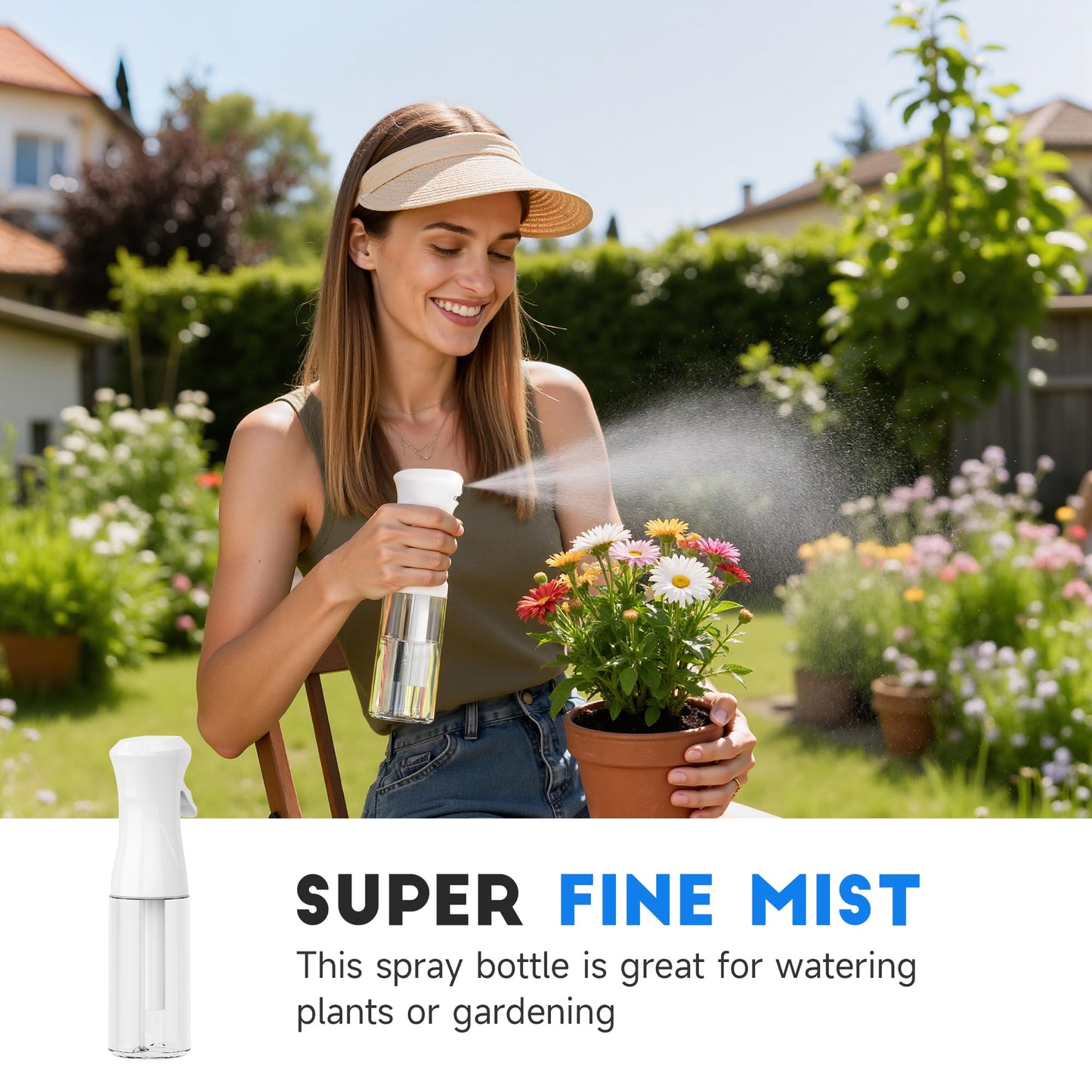 3 Pack Spray Bottle for Hair - Continuous Hair Spray Bottles Refillable Mister Sprayer for Hairstyling, Plants, Pets, Skincare, Cleaning (6.8 Beauty and Personal Care Plaode