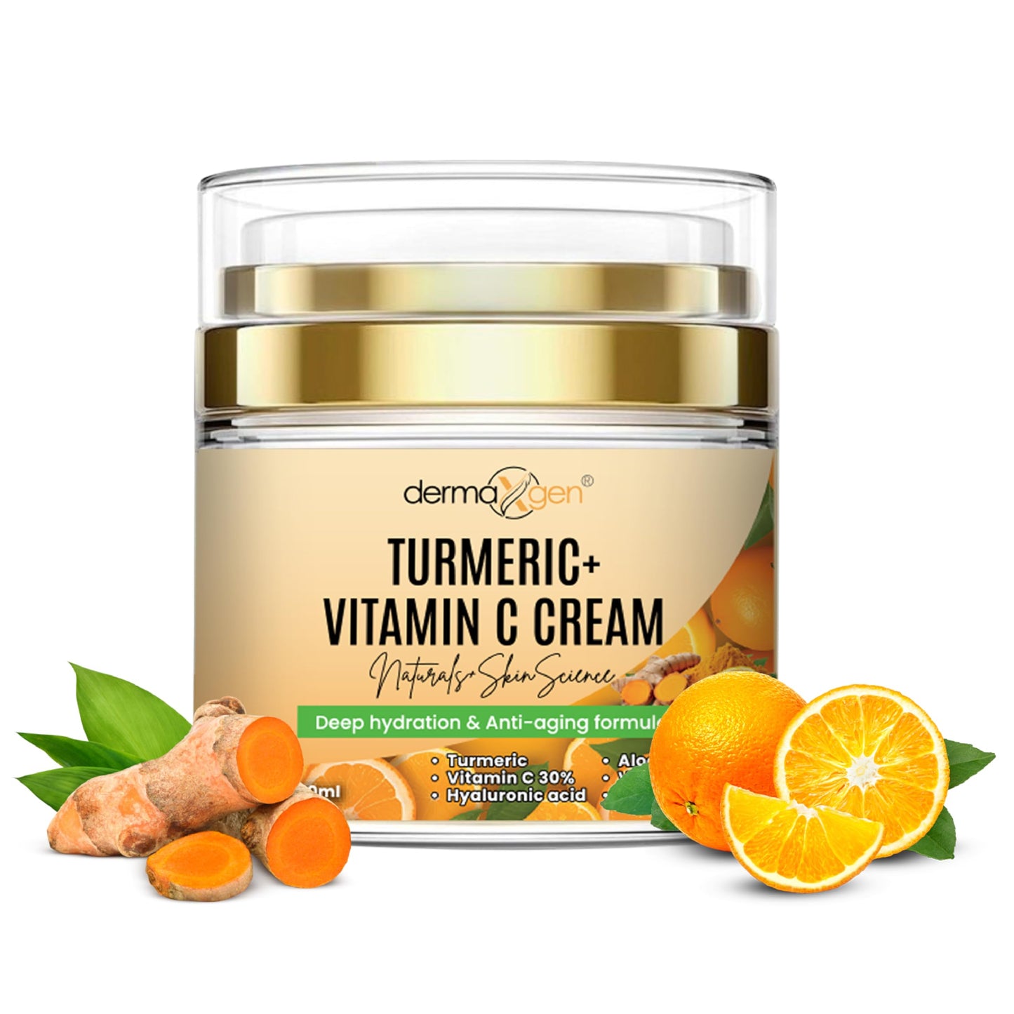 Turmeric Face Cream + 30% Vitamin C Glow Boosting Moisturizer & Skin Repairing, Hydrating with Organic Ingredients Anti-Aging Facial Cream, Normal Beauty & Personal Care DERMAXGEN