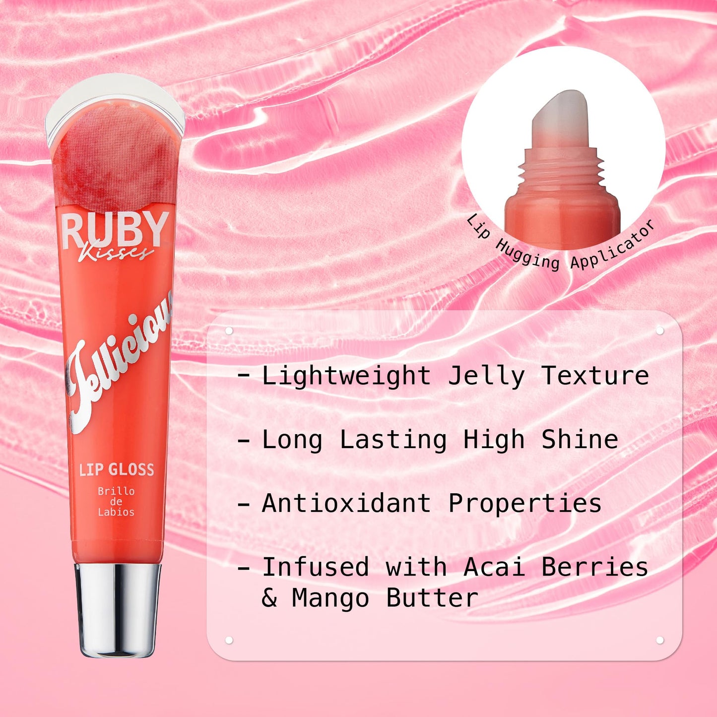 Ruby Kisses Jellicious Mouth Watering Lip Gloss (JLG01 & JLG04 & JLG13) Beauty & Personal Care Ruby Kisses