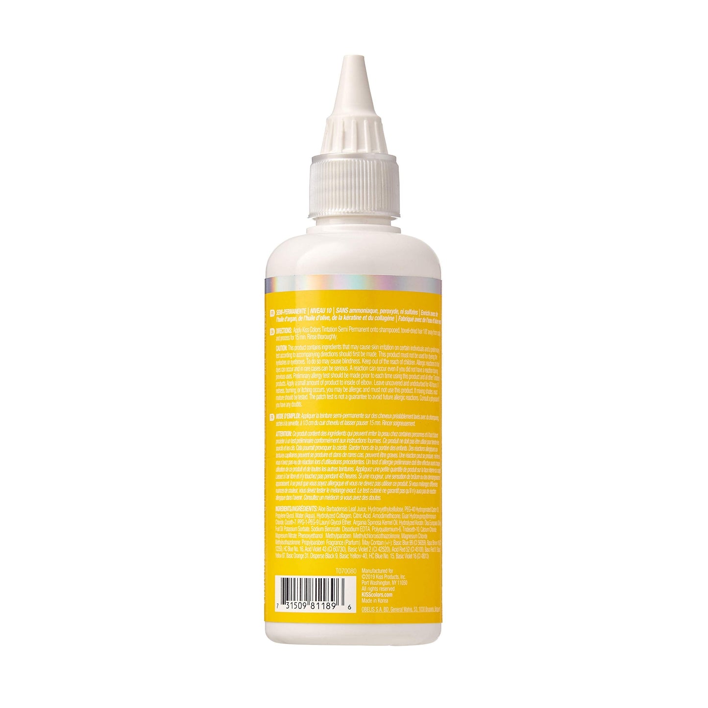 Red by Kiss Tintation Semi-Permanent Hair Color, Aloe Vera Water Based, Argan Oil, Olive Oil, Collagen & Keratin, Long-Lasting Color Dye (Funky Beauty & Personal Care Red by Kiss