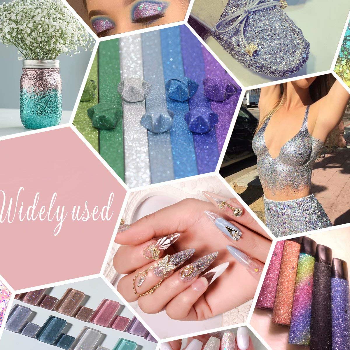 Fine Glitter 24 Colors Craft Glitter for Resin Makeup for Body Nail Face Hair Eyeshadow Lip Gloss Making Beauty & Personal Care LICOOL GLITTER