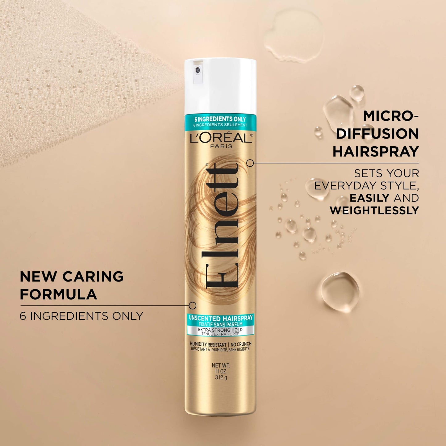 L'Oréal Paris Elnett Satin Extra Strong Hold Hairspray - Unscented, 11 oz. Beauty & Personal Care L'Oreal Paris