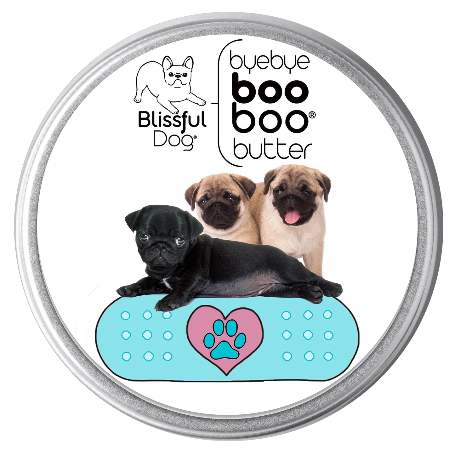 The Blissful Dog 1 oz TIN Pug Booboo Butter Beauty and Personal Care The Blissful Dog