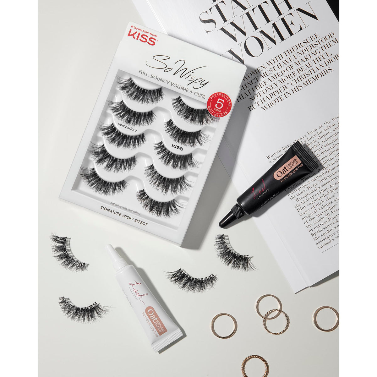 Kiss So Wispy Pompadour Lashes 5 Pairs (Pack of 3) Beauty & Personal Care KISS