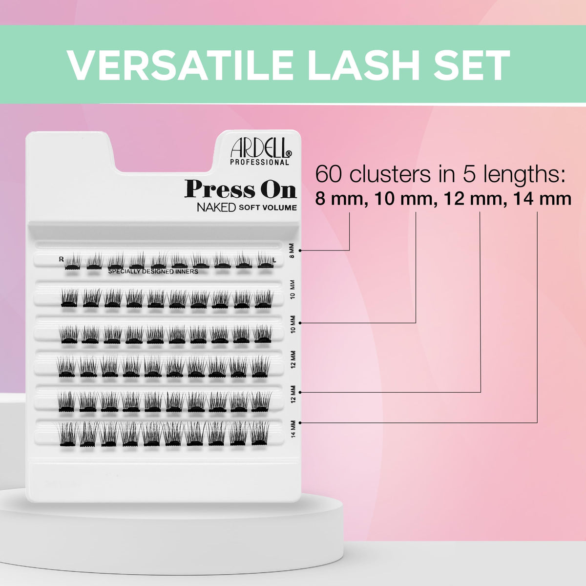 Ardell Press On Lashes Naked Soft Volume Pre Glued Lash Clusters, 60 ct